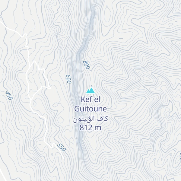 Map of Kef el Guitoune كاف الڨيتون