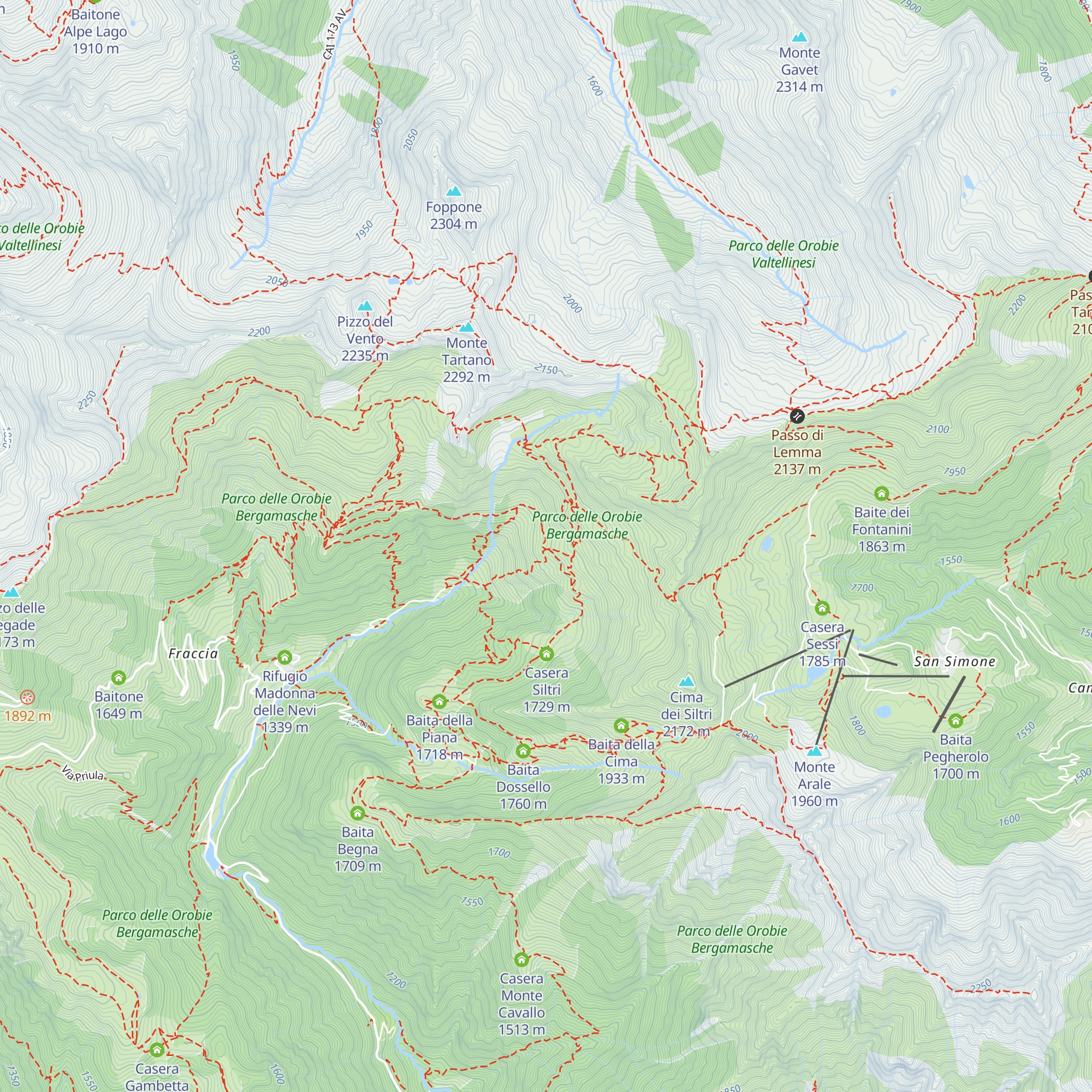 Casera Alpe Cavizzola map