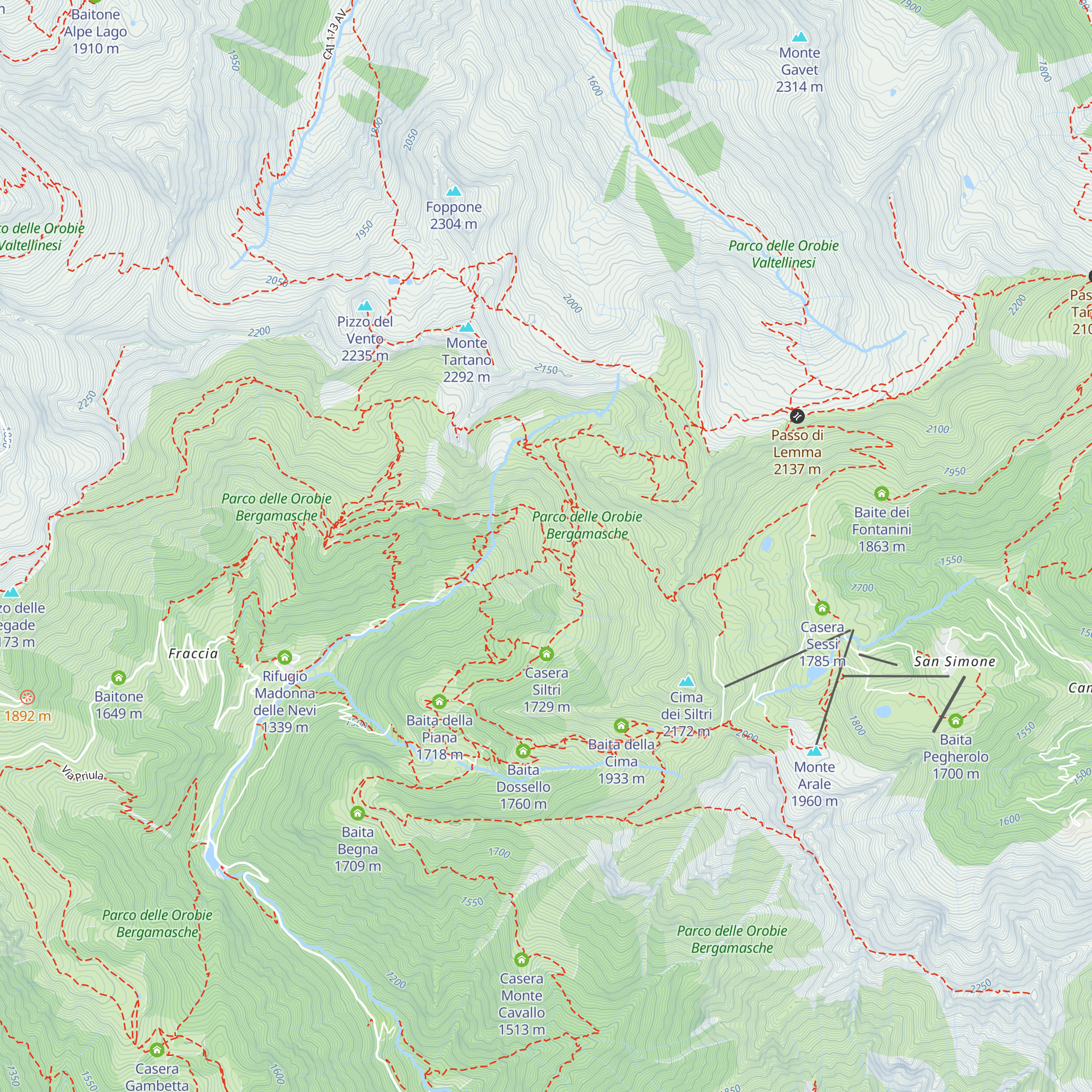Casera Alpe Cavizzola map