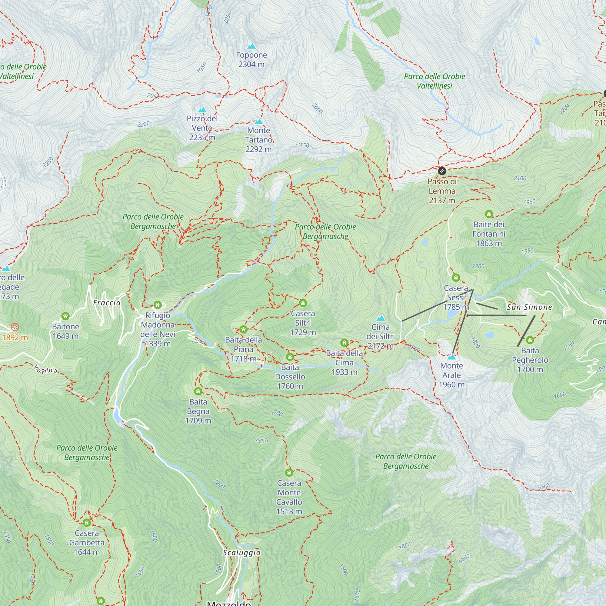 Casera Siltri map
