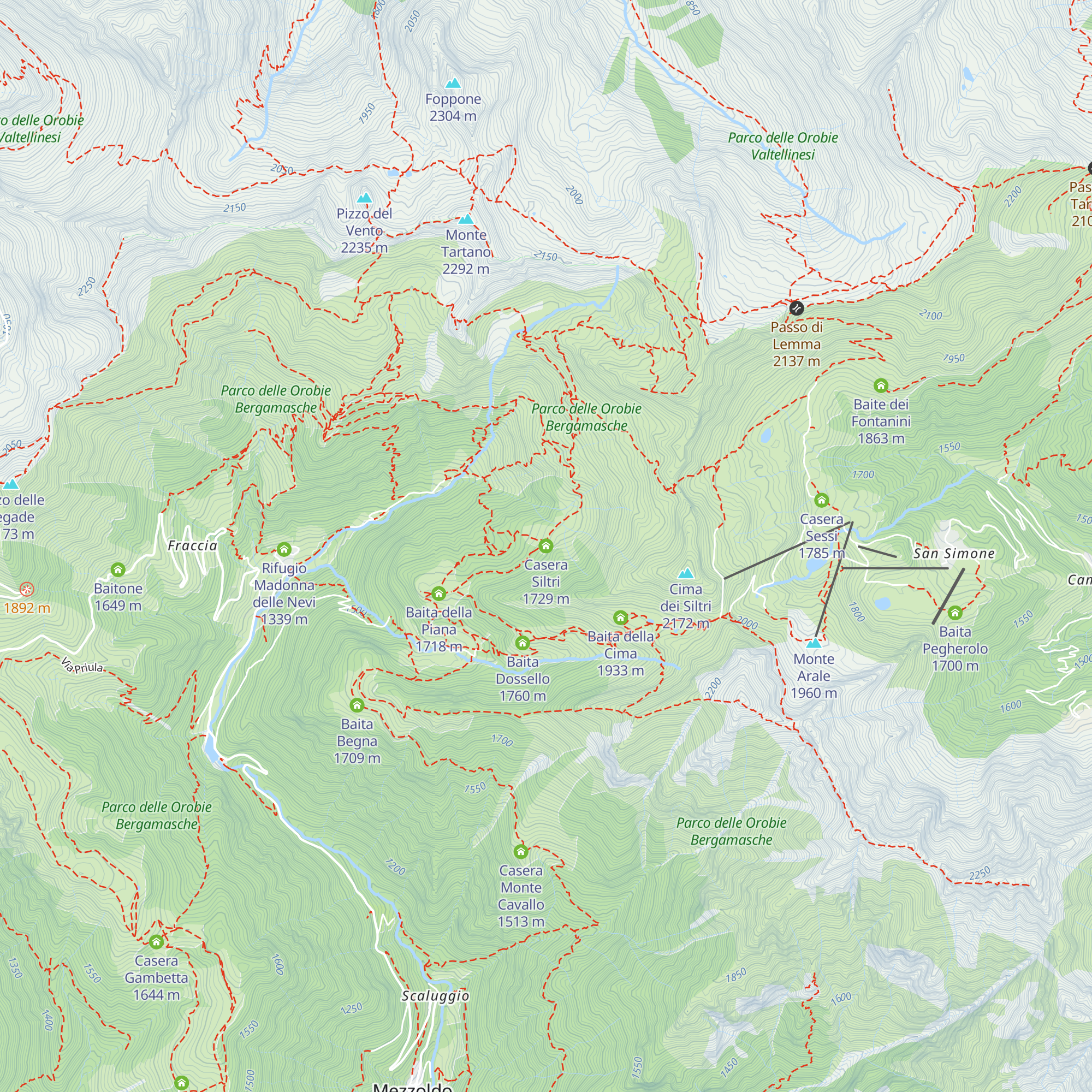 Casera Siltri map