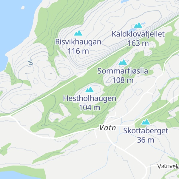 Map of Hestholhaugen