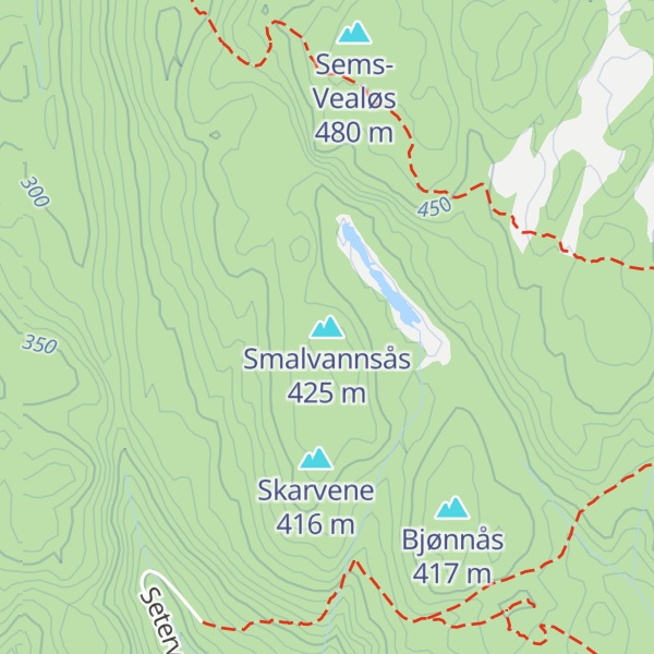 Map of Smalvannsås