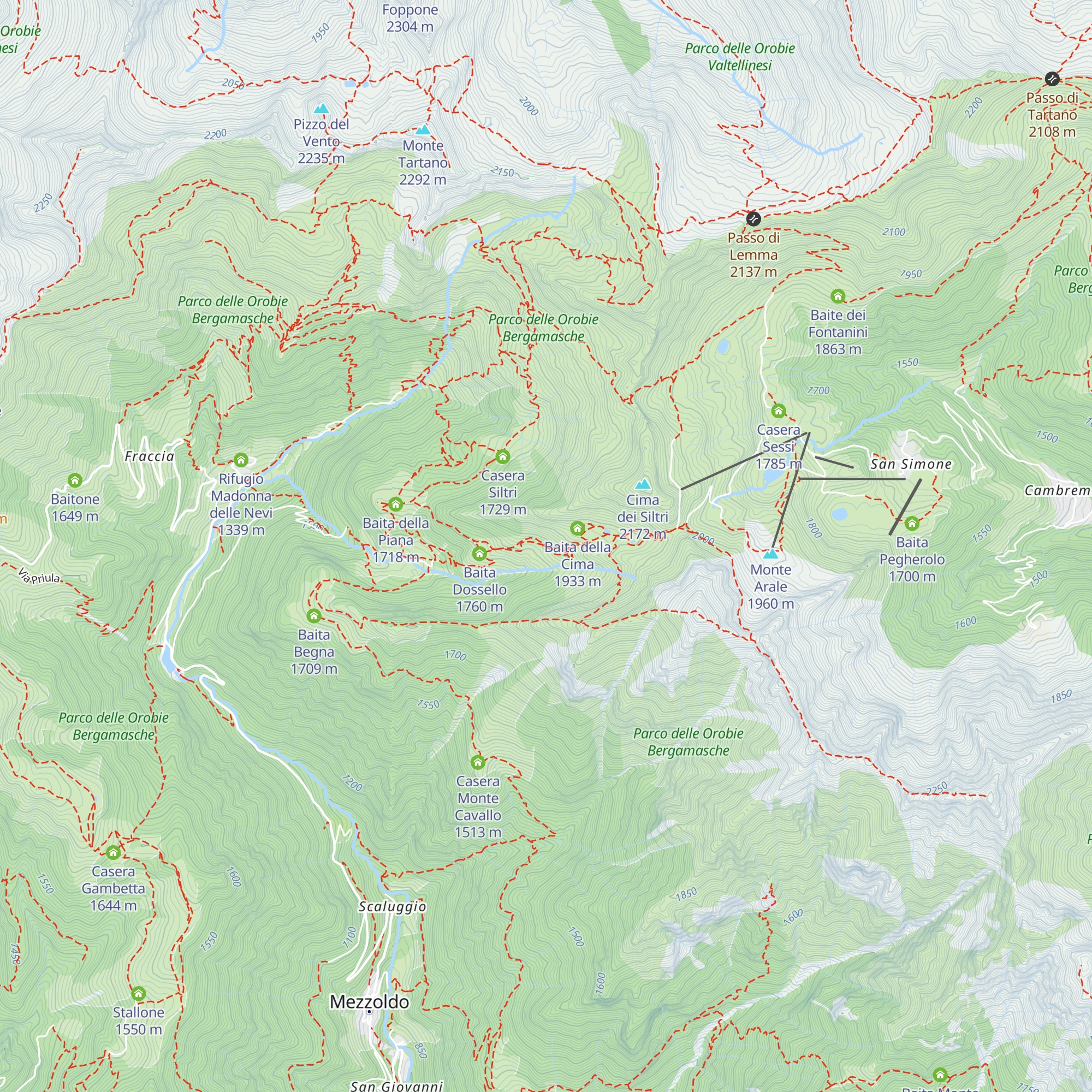 Baita Nuova map