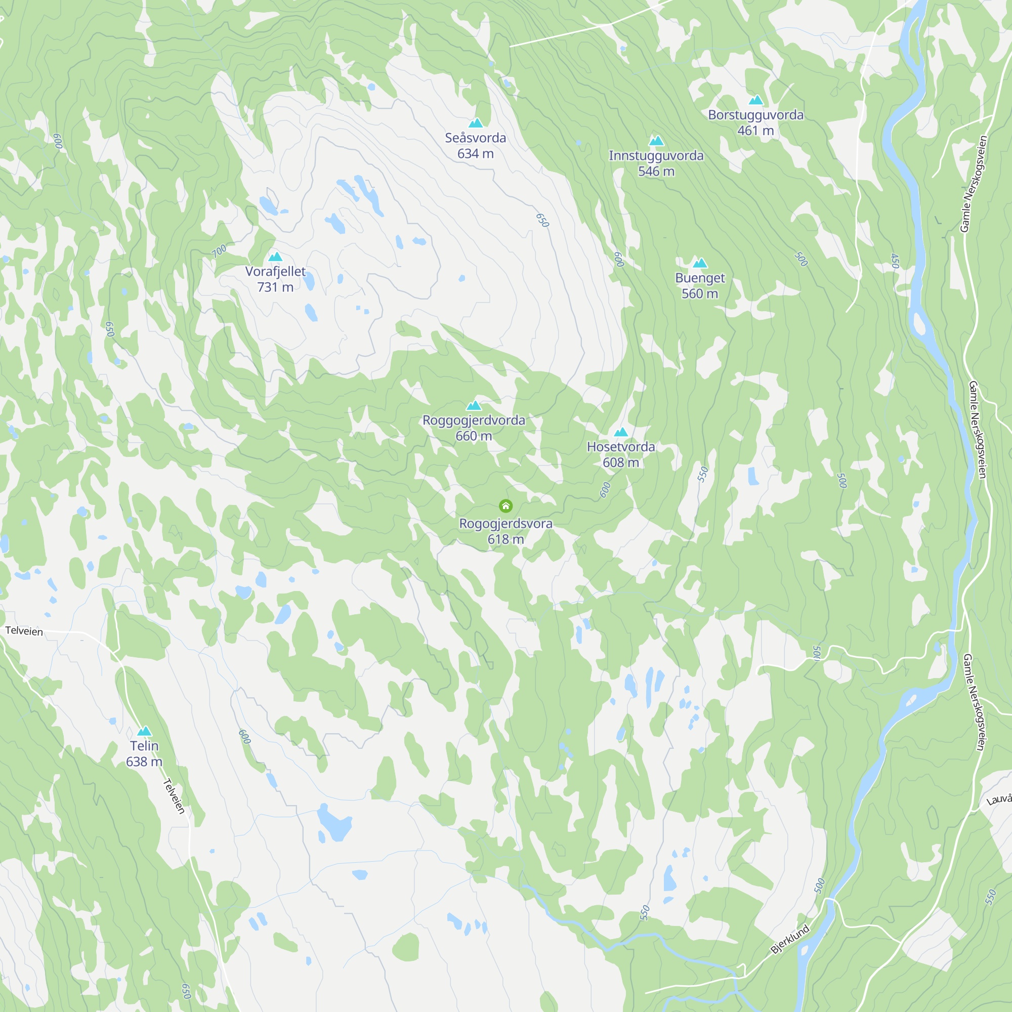Rogogjerdsvora map