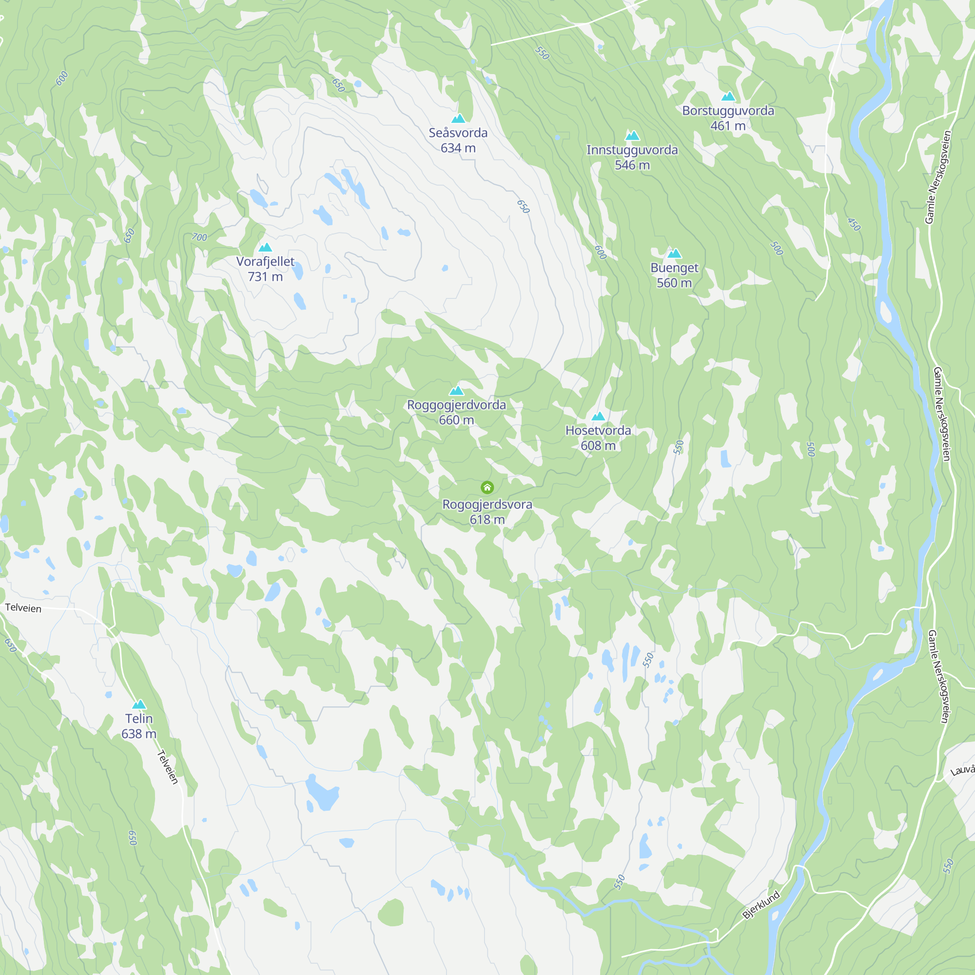 Rogogjerdsvora map