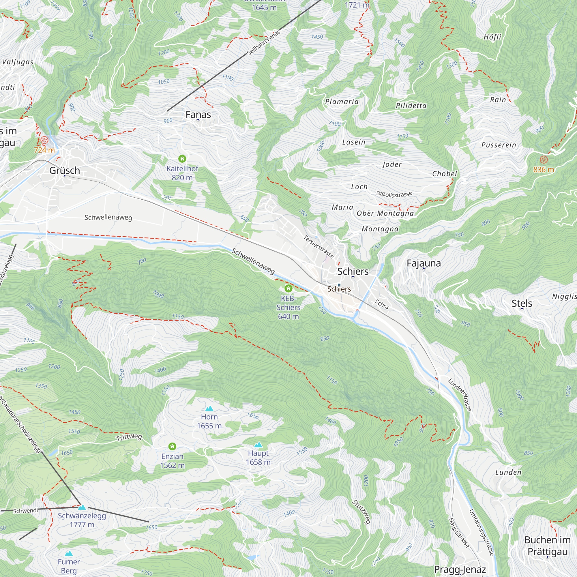 KEB-Schiers map