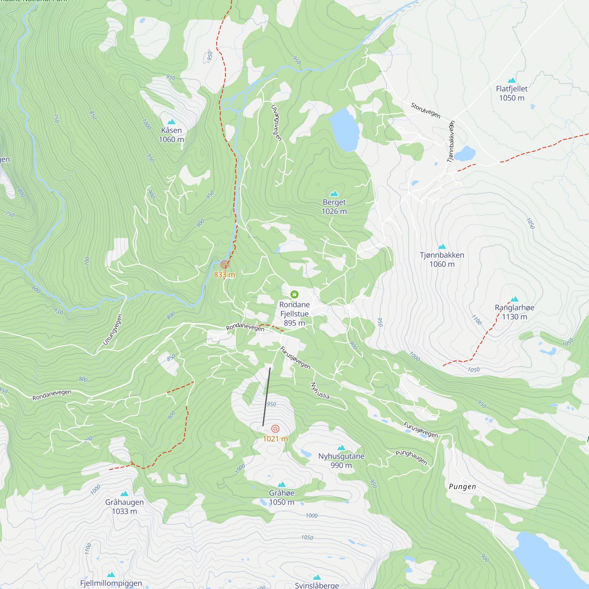 Rondane Fjellstue map