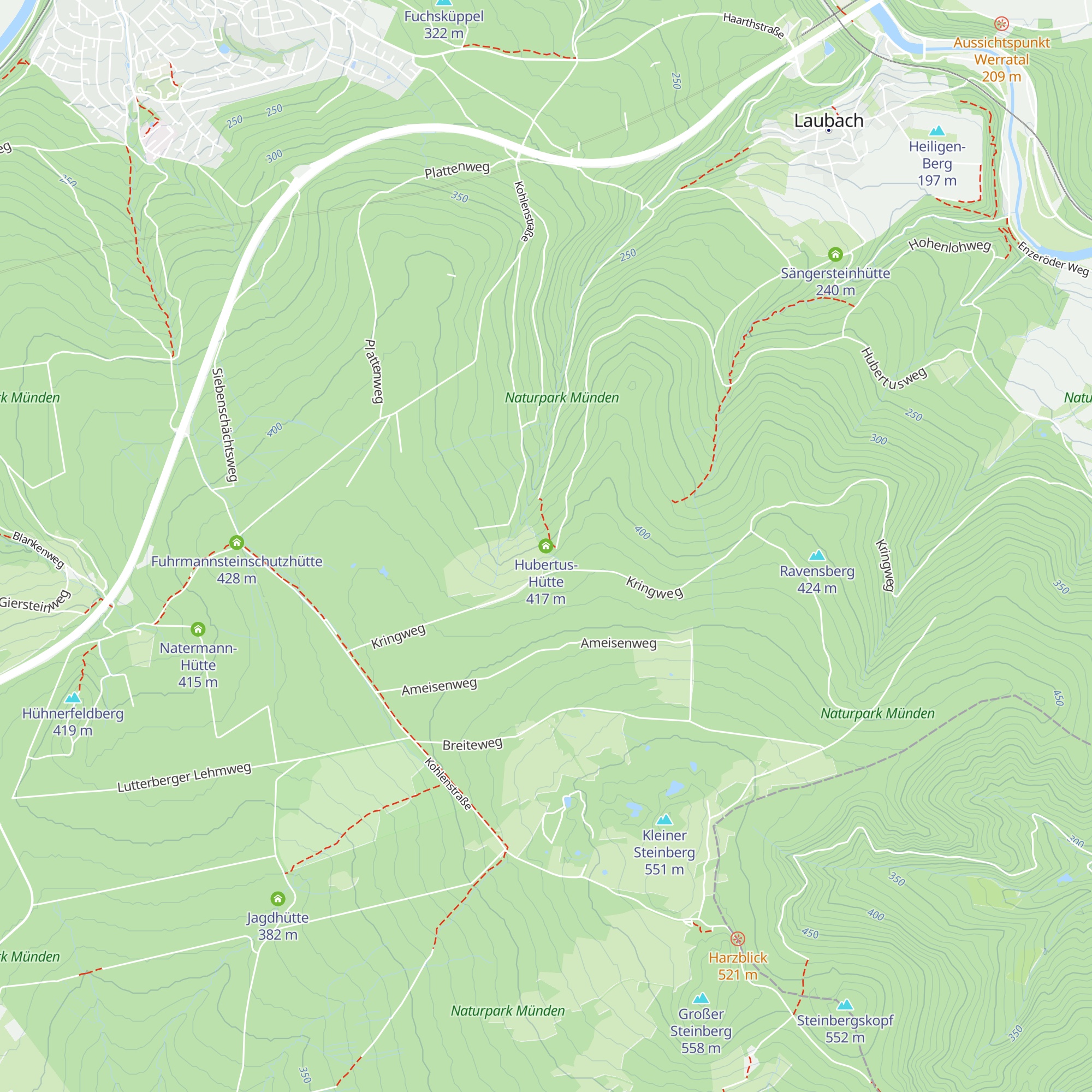 Hubertus-Hütte map