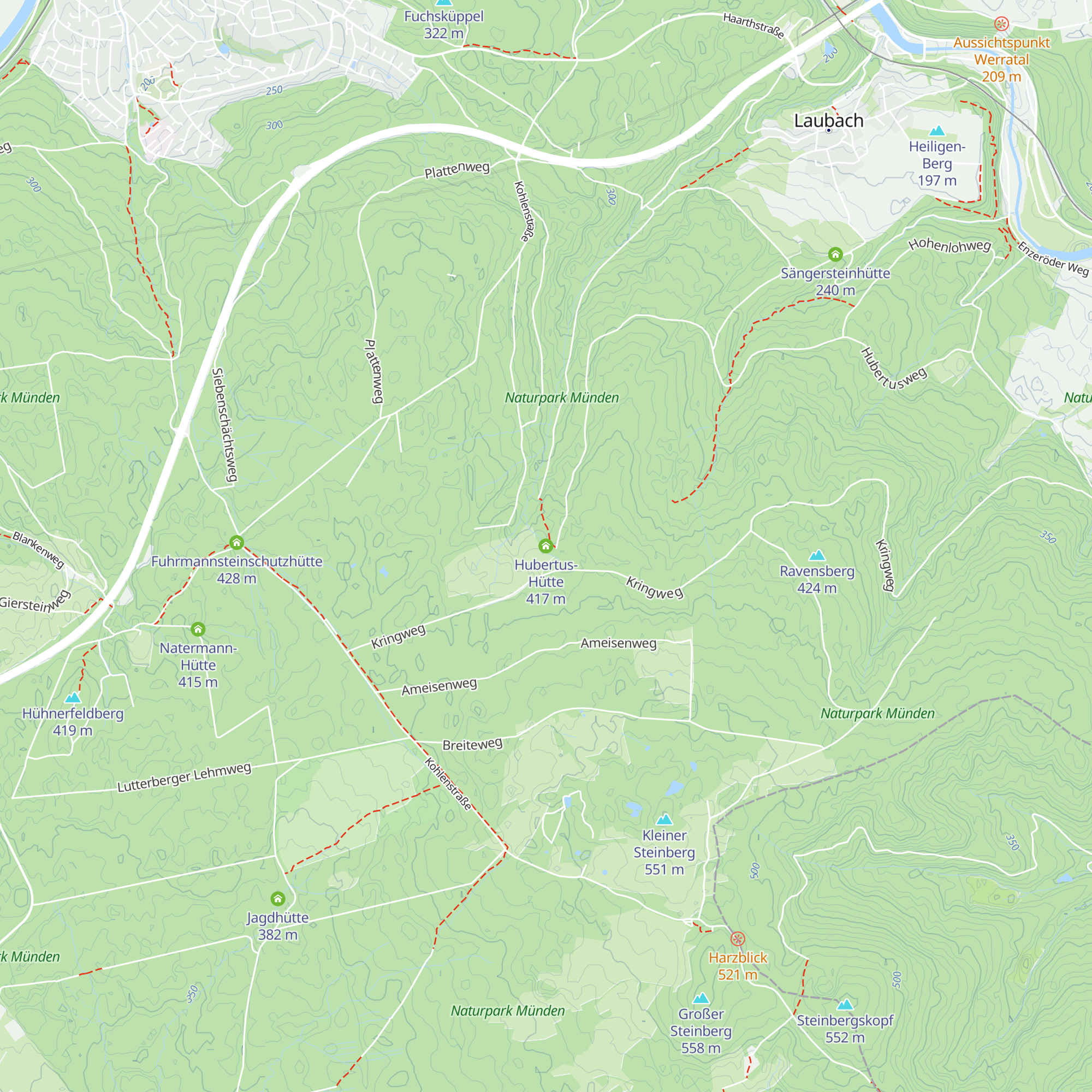 Hubertus-Hütte map