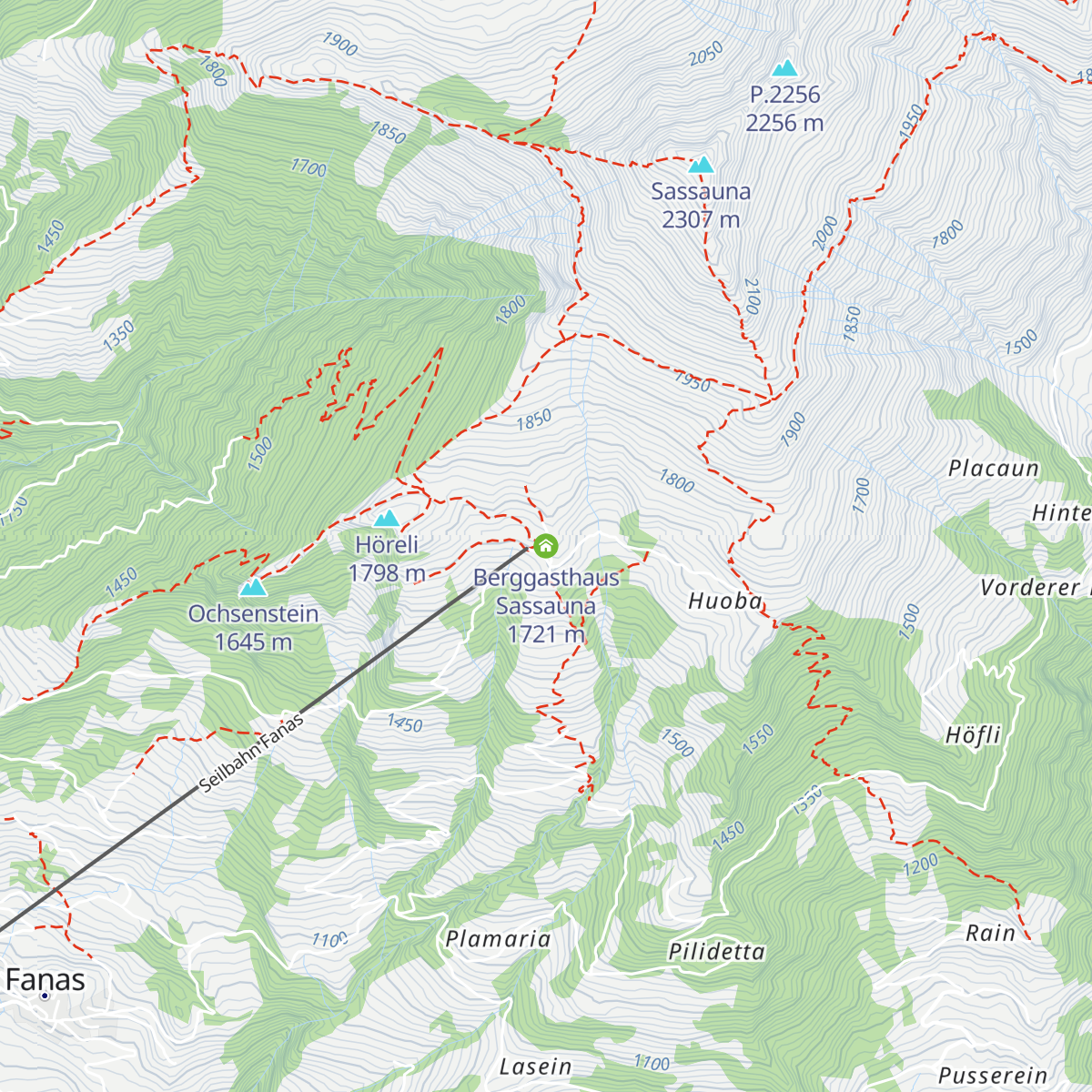 Berggasthaus Sassauna map