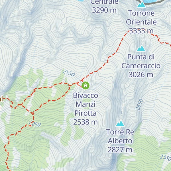 Map of Bivacco Manzi Pirotta