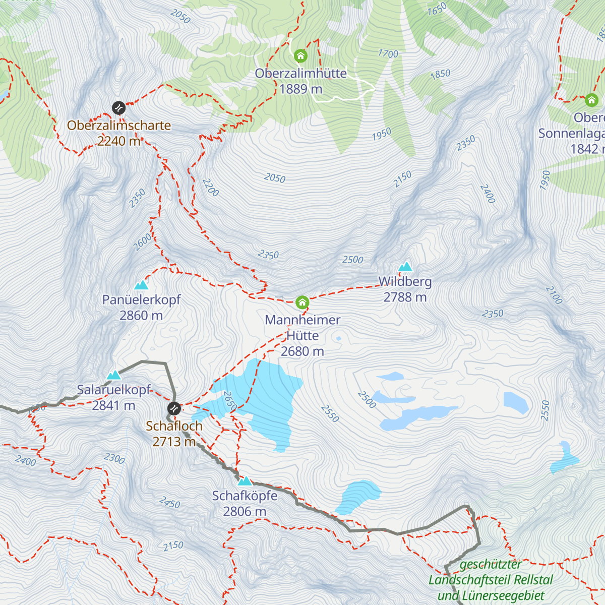 Mannheimer Hütte map