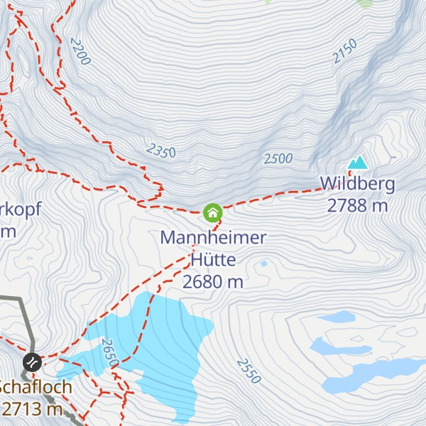 Map of Mannheimer Hütte