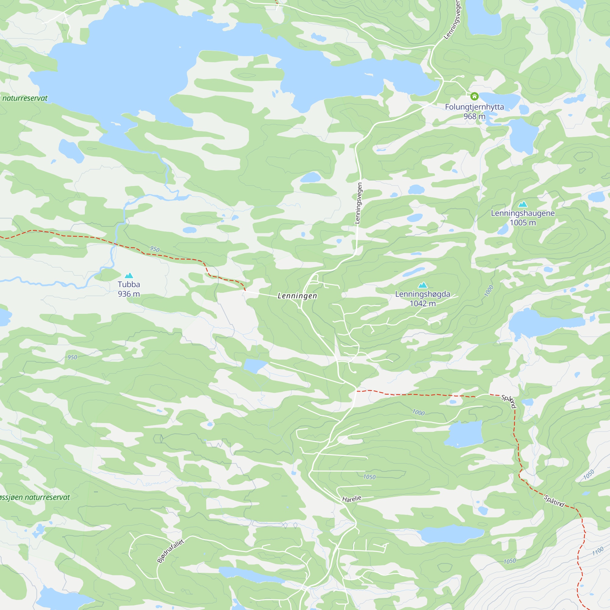 Lenningen Fjellstue map