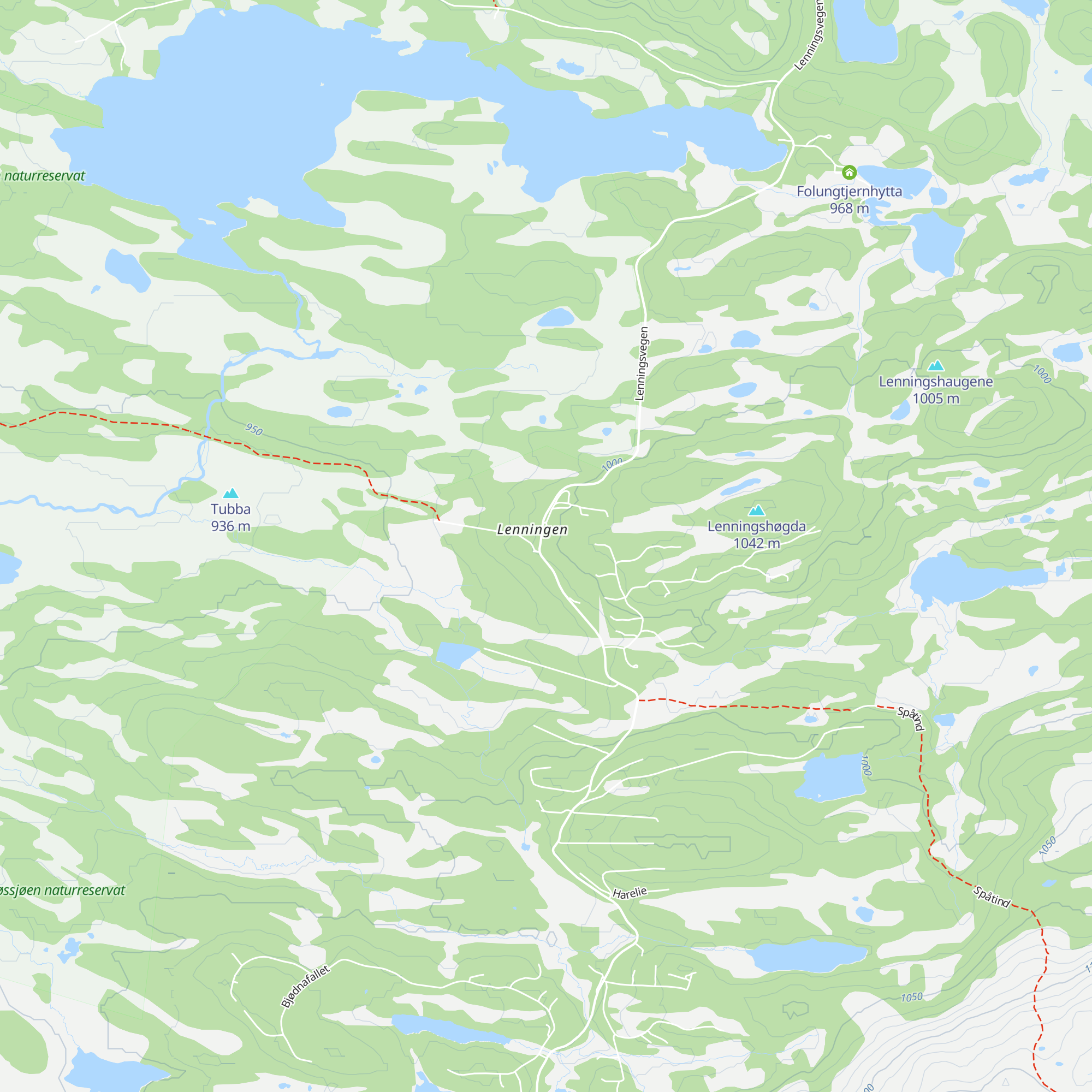 Lenningen Fjellstue map