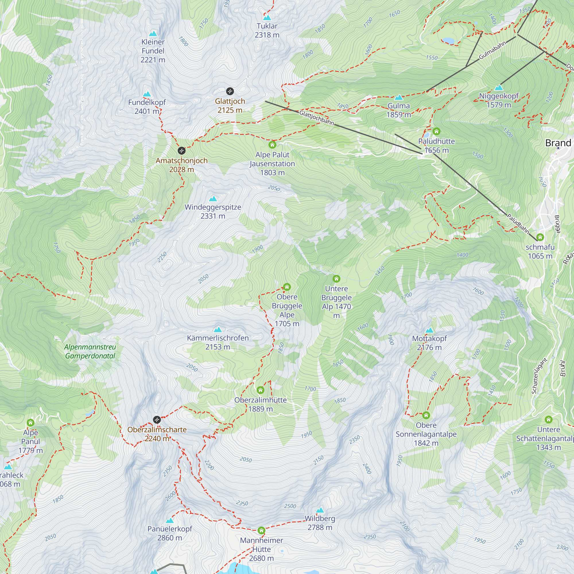 Obere Brüggele Alpe map