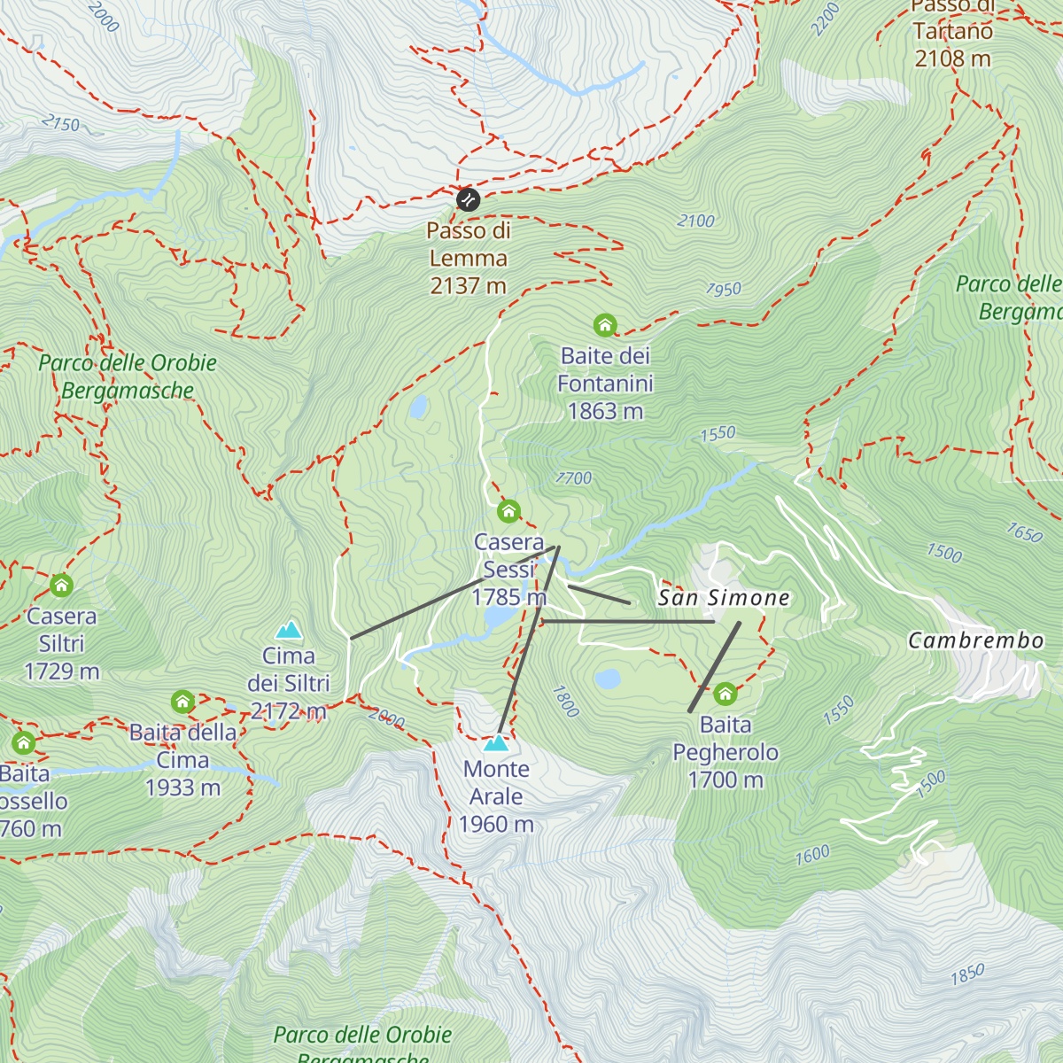 Baita del Camoscio map