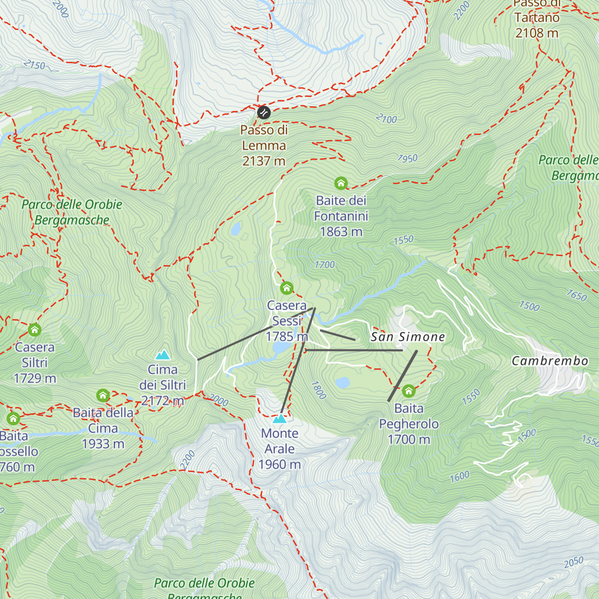 Baita del Camoscio map