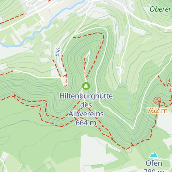 Map of Hiltenburghütte des Albvereins