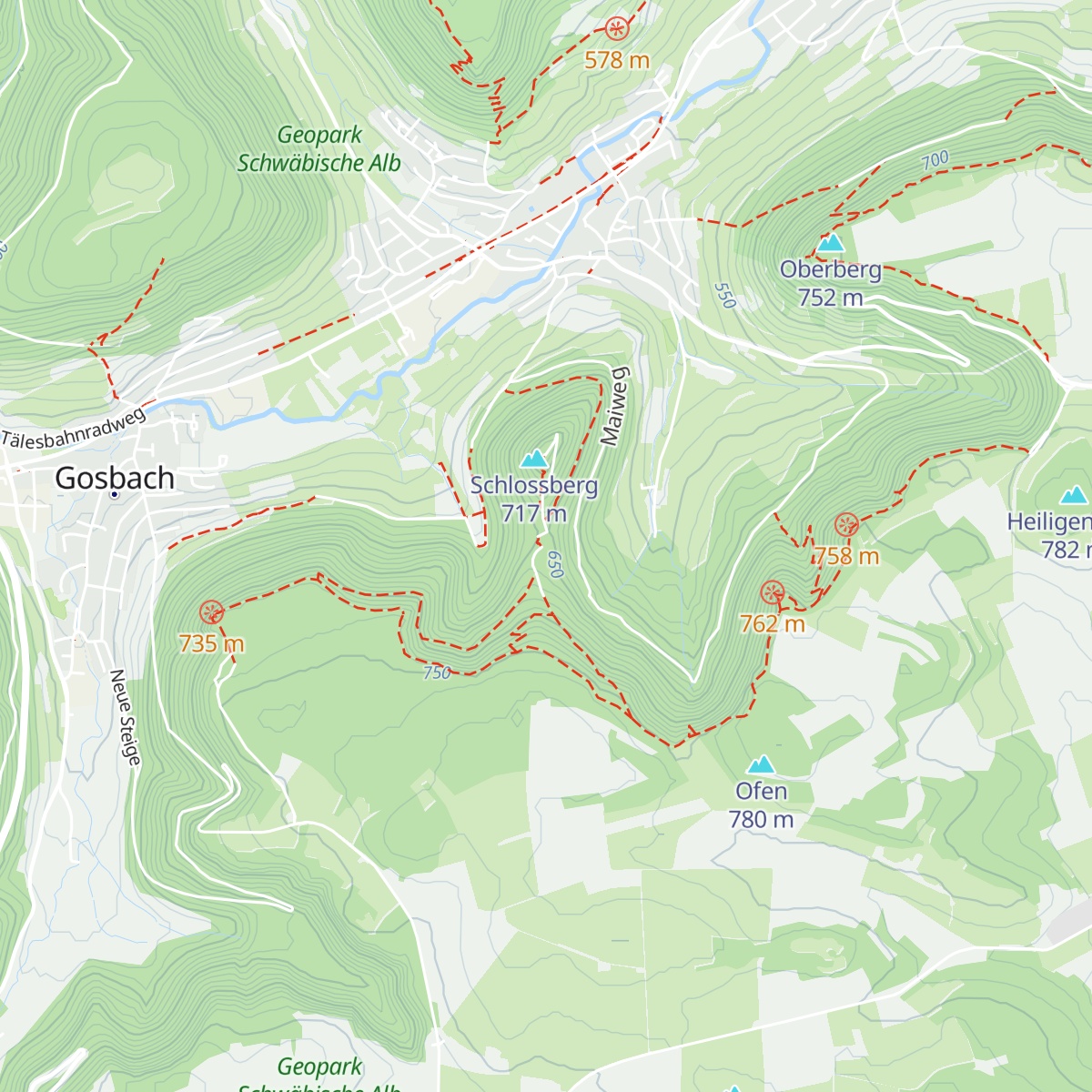 Hiltenburghütte des Albvereins map