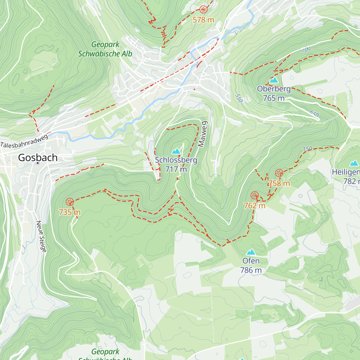 Hiltenburghütte des Albvereins map