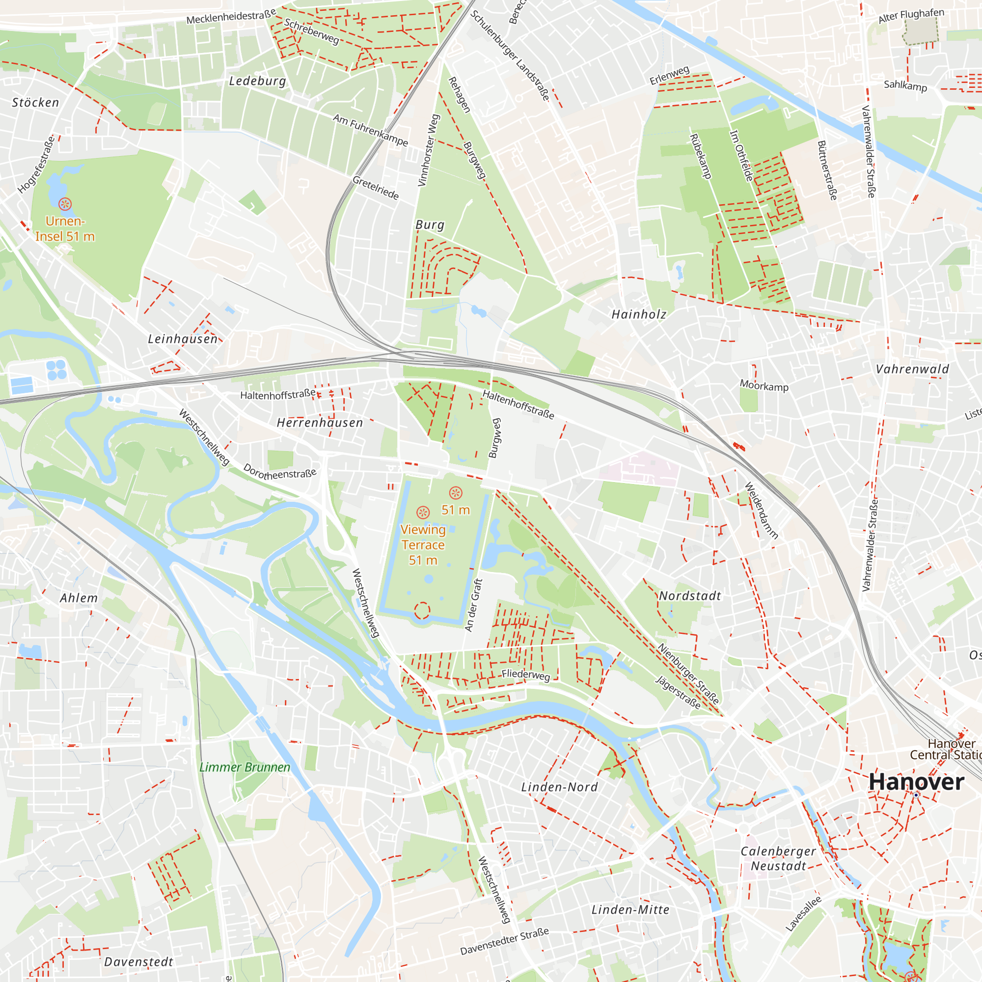 Herrenhäuser Gärten map