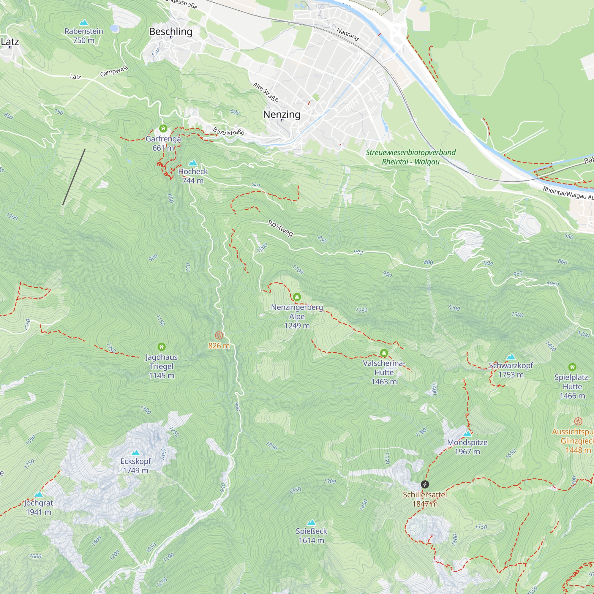 Nenzingerberg Alpe map