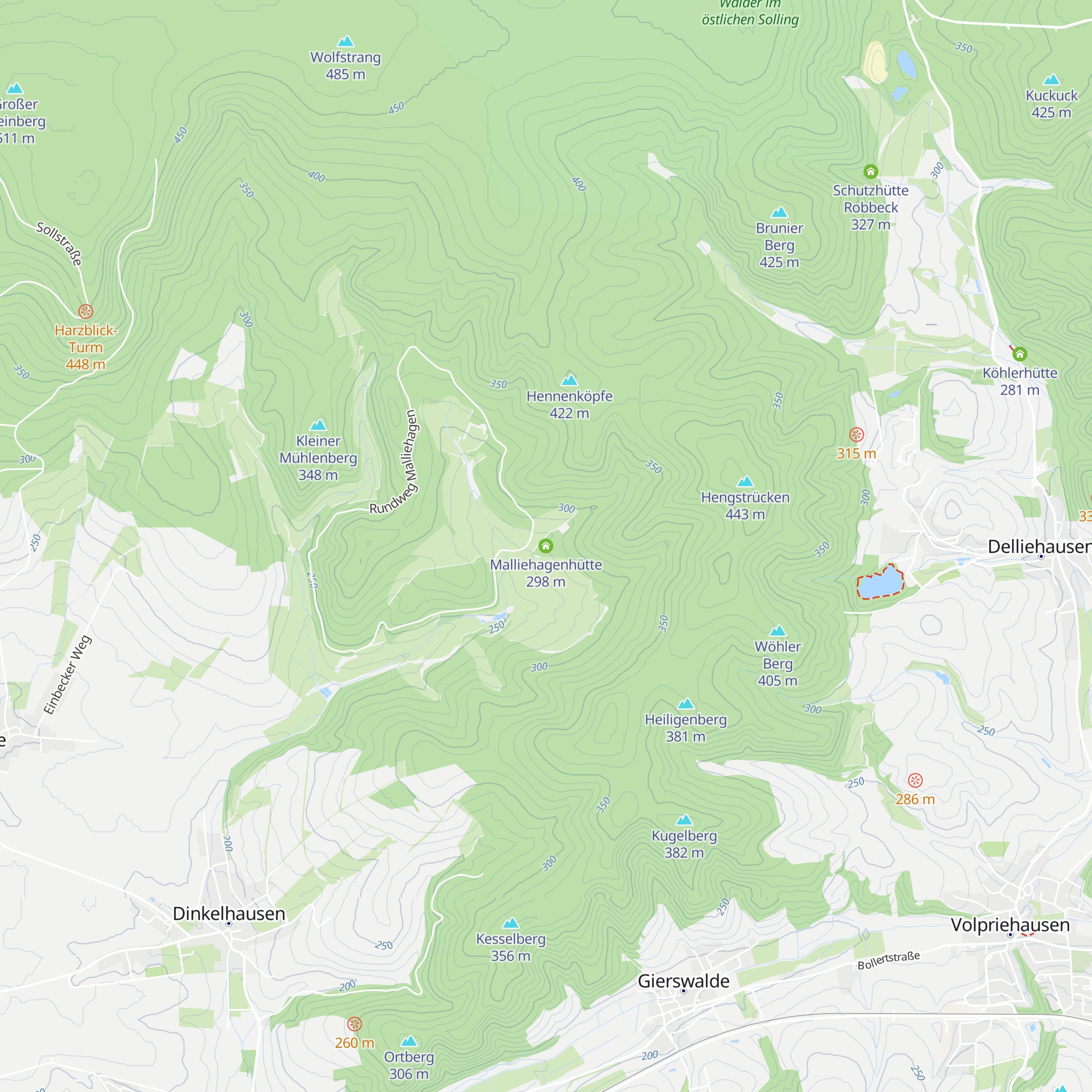 Malliehagenhütte map