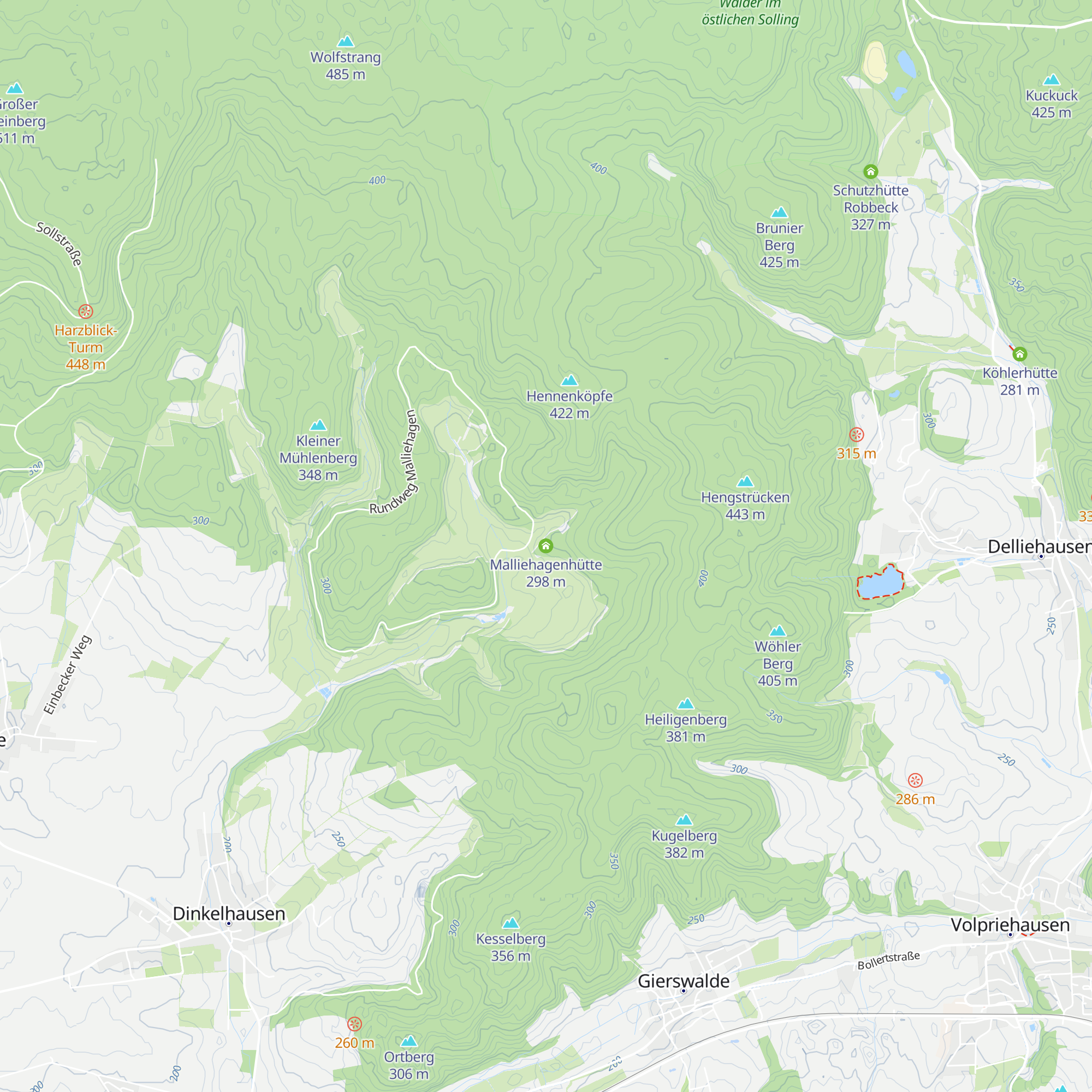 Malliehagenhütte map