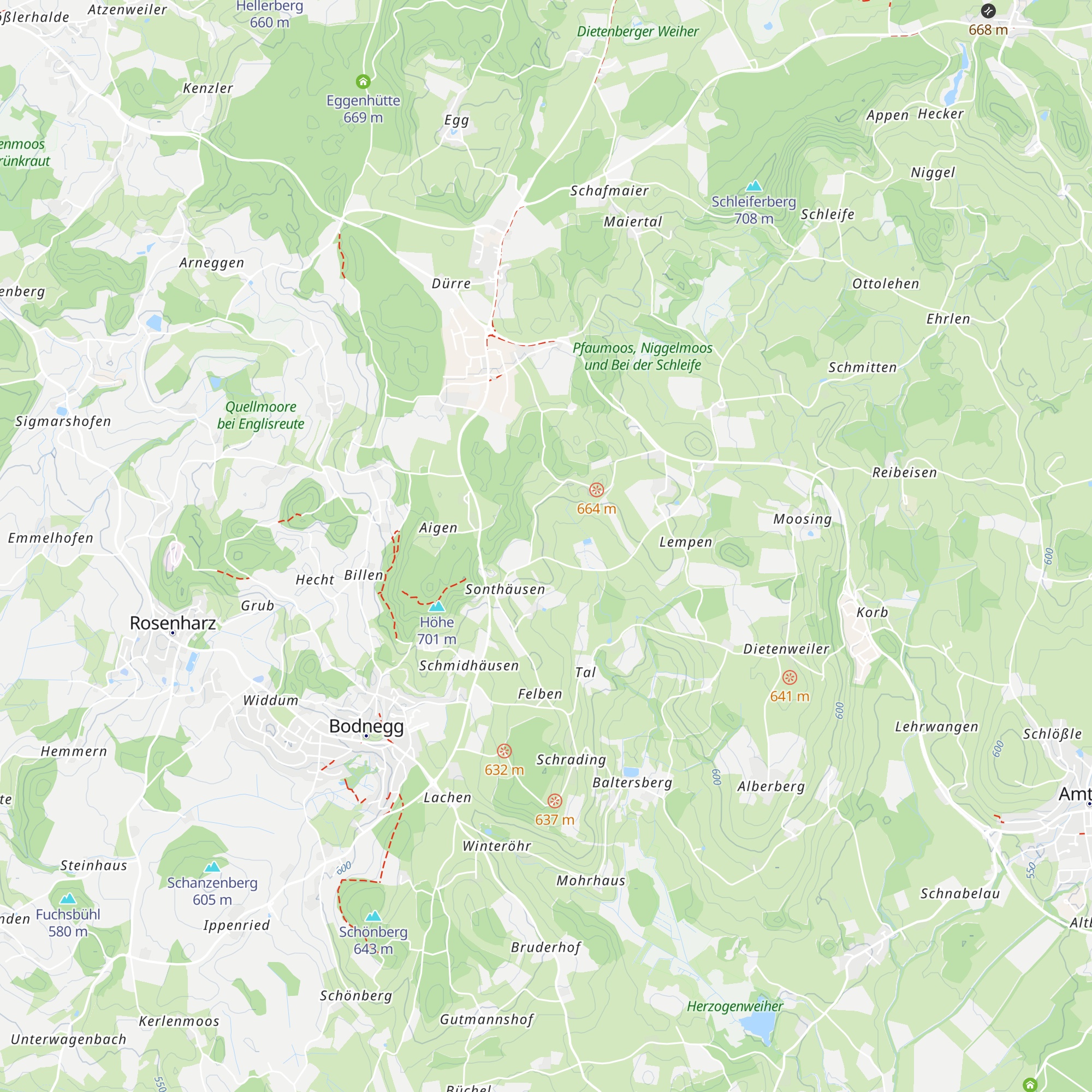 Hütten map