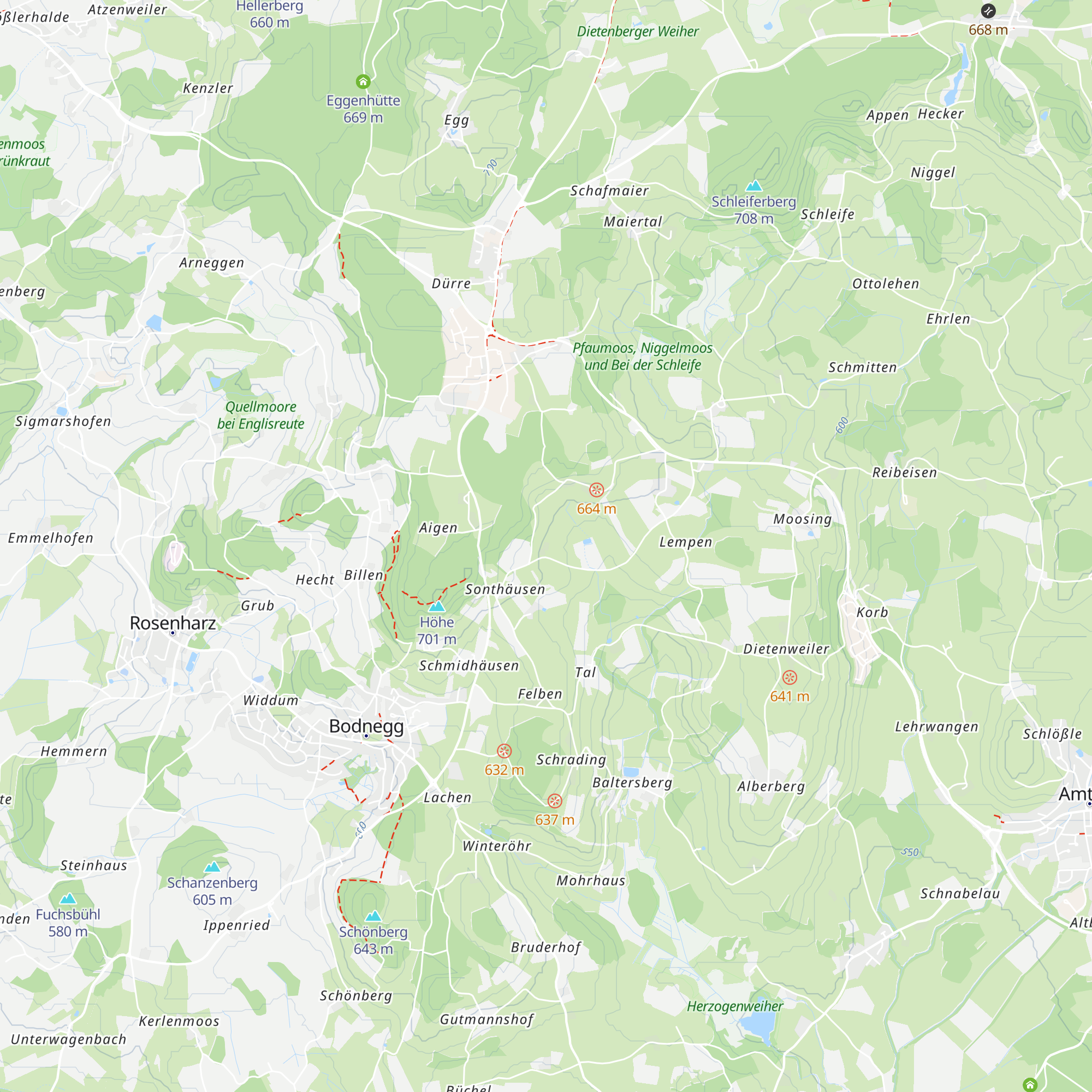 Hütten map
