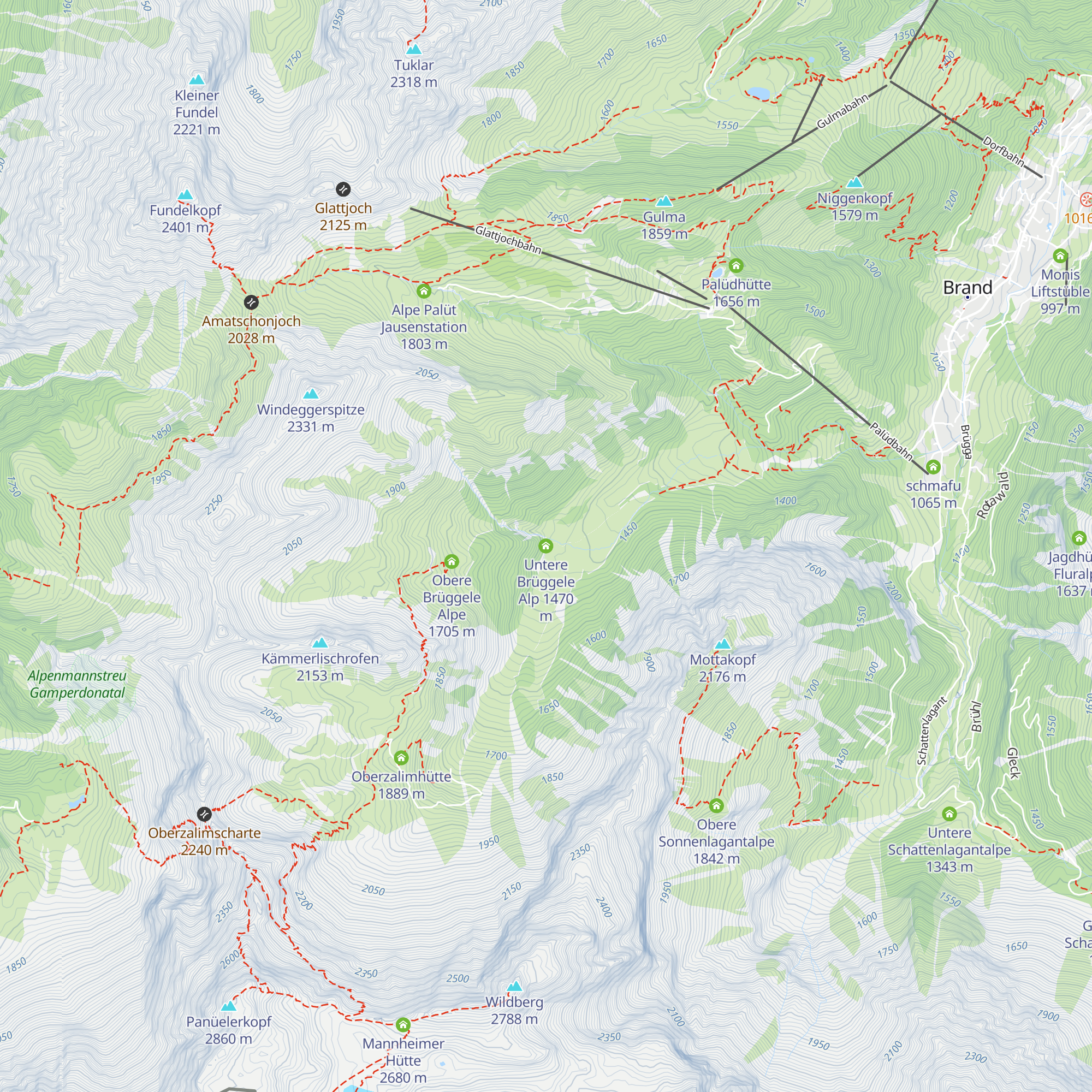 Untere Brüggele Alp map