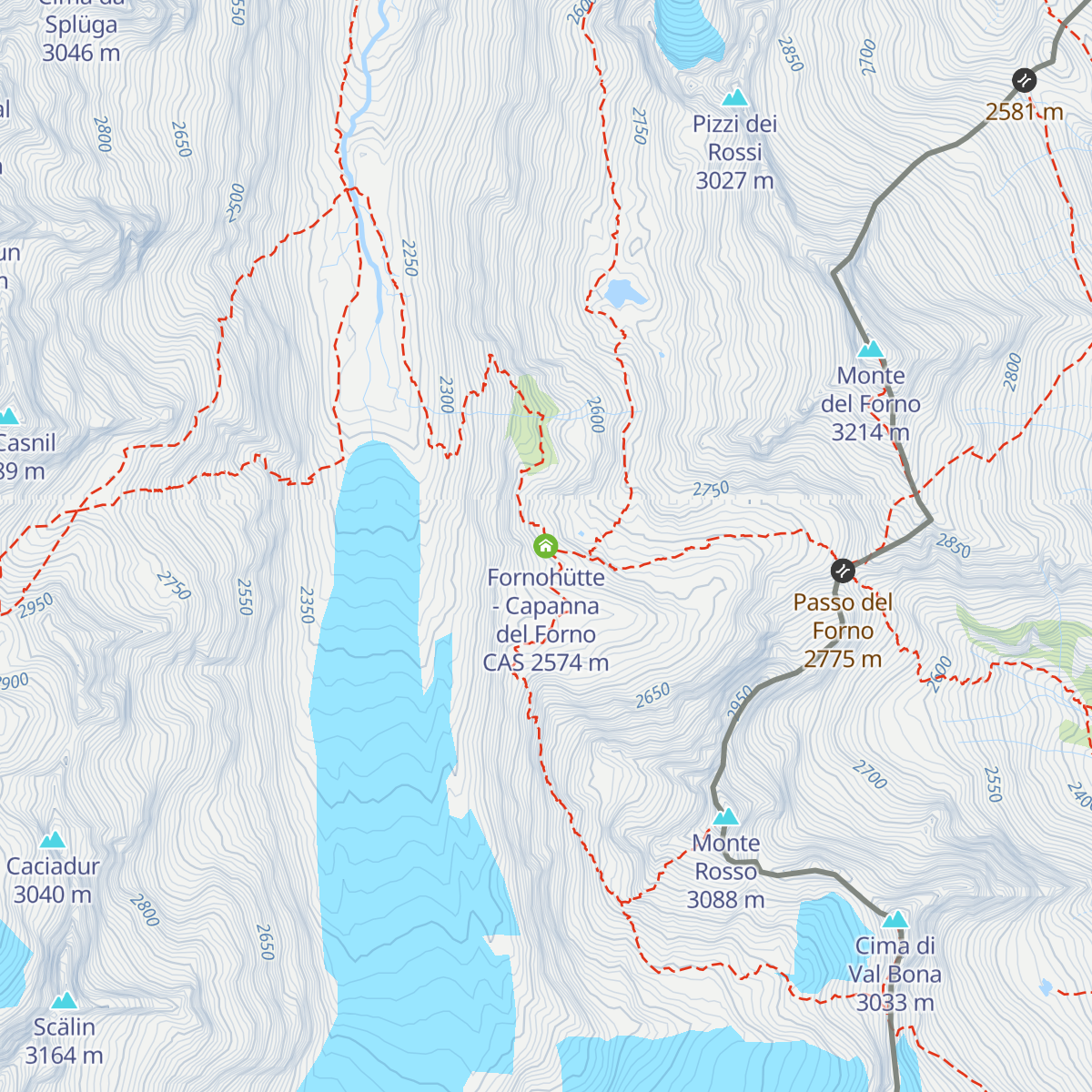 Fornohütte - Capanna del Forno CAS map
