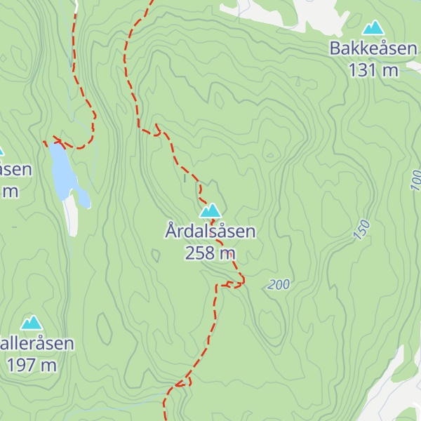 Map of Årdalsåsen
