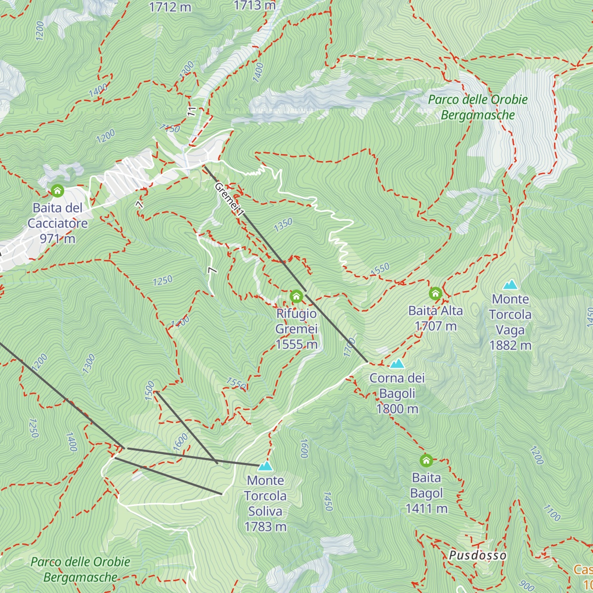 Rifugio Gremei map