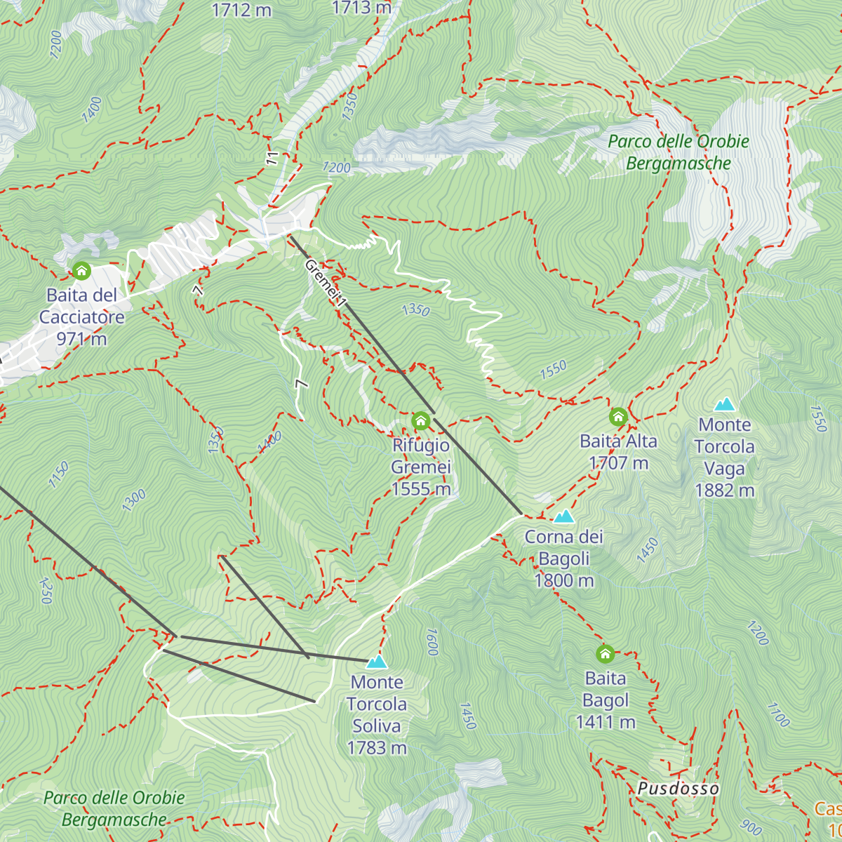 Rifugio Gremei map