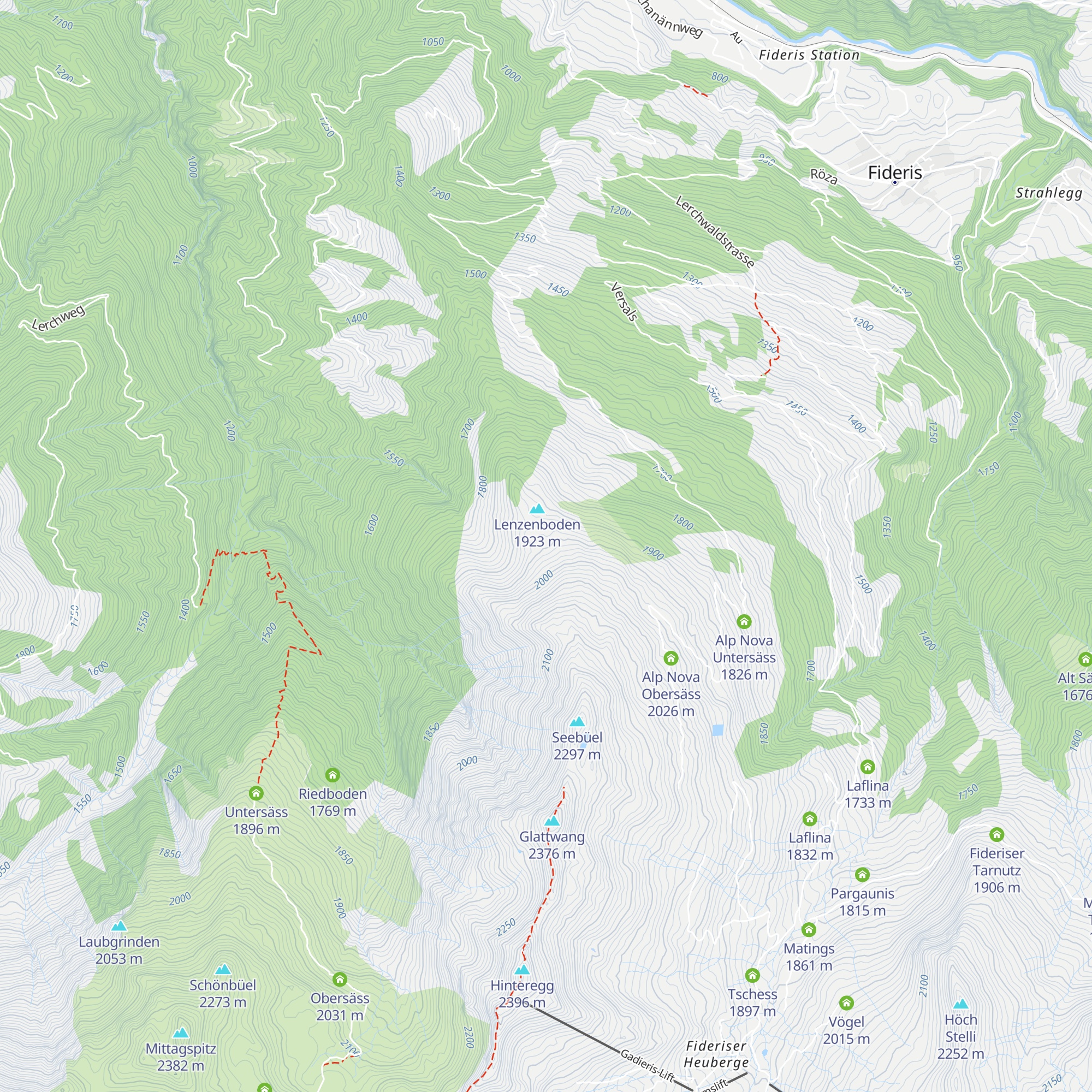 Alp Larein Obersäss map