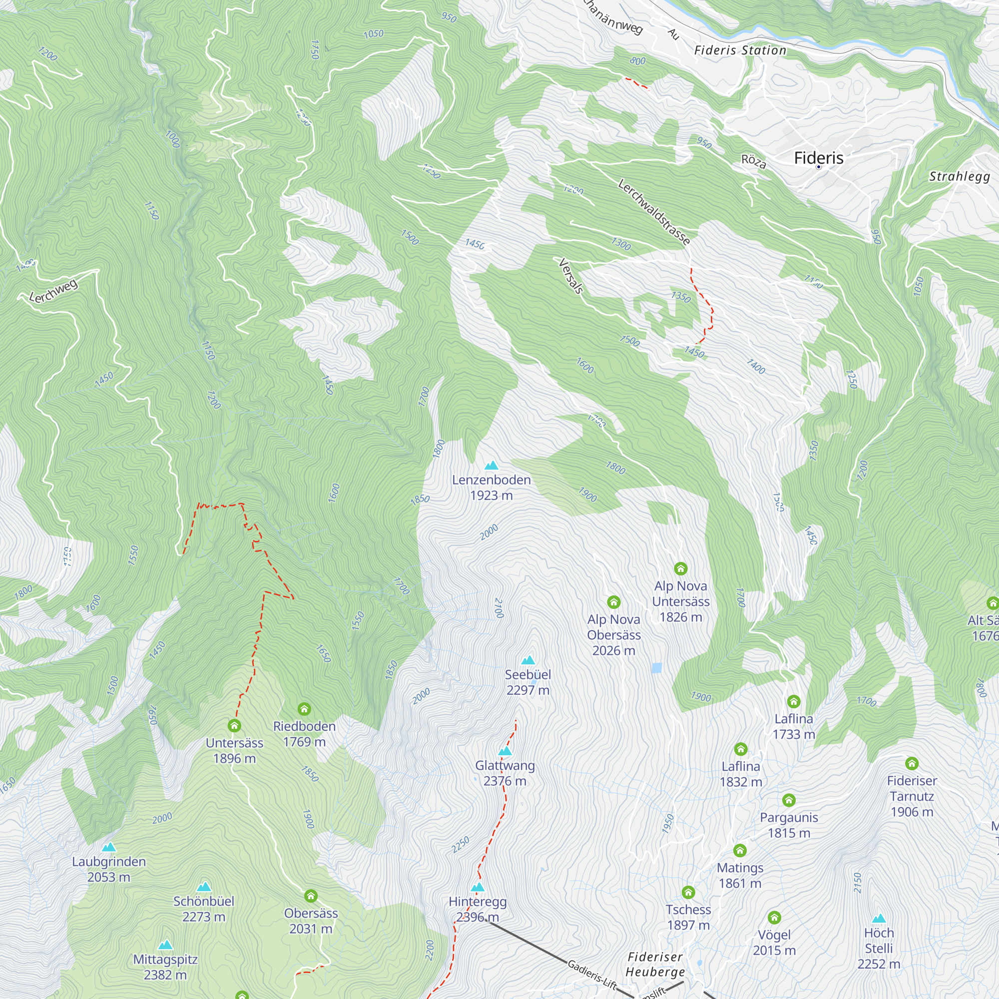 Alp Larein Obersäss map
