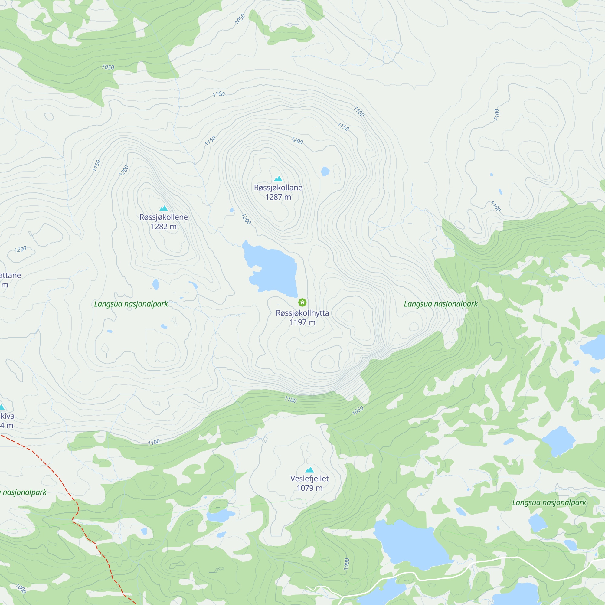 Røssjøkollhytta map