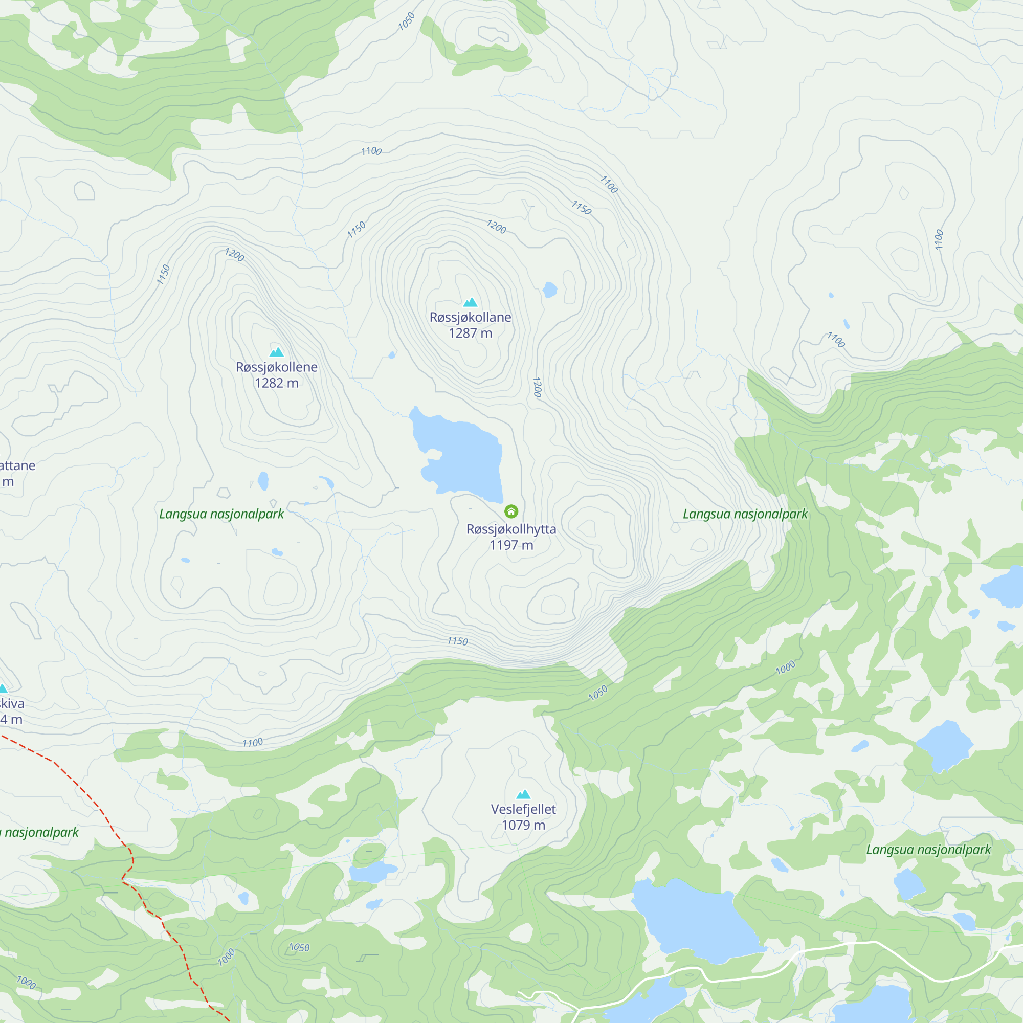 Røssjøkollhytta map