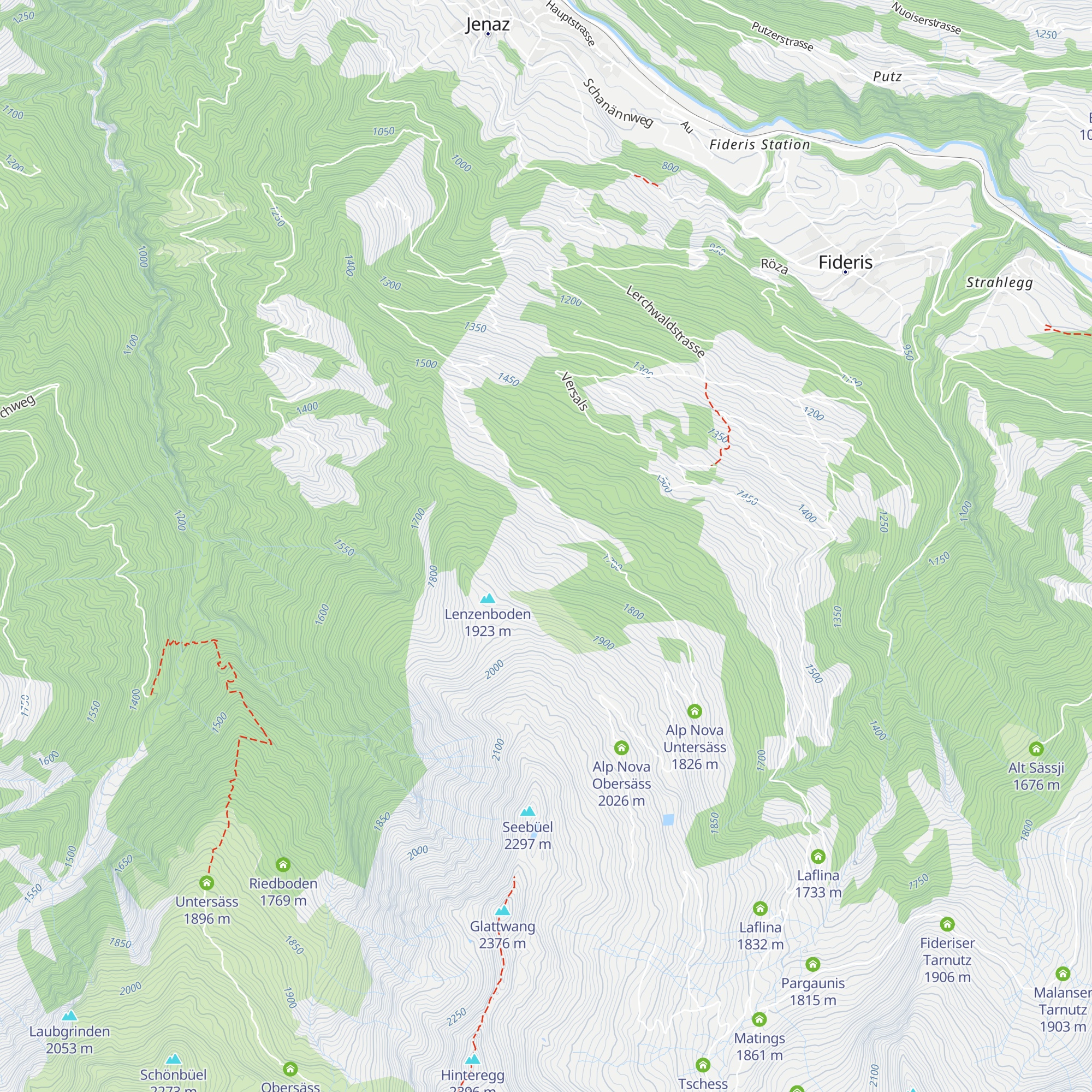 Alp Larein Untersäss map
