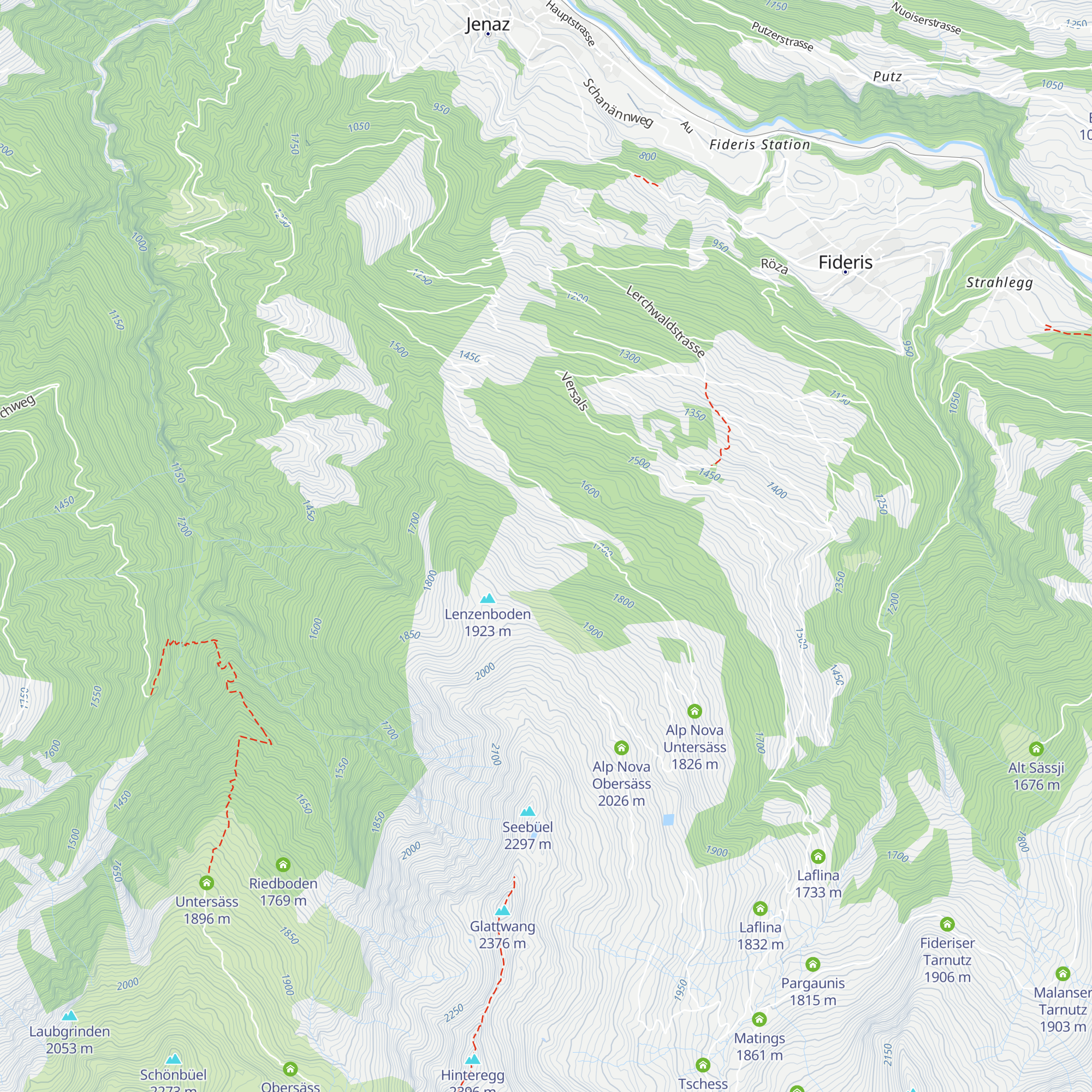Alp Larein Untersäss map