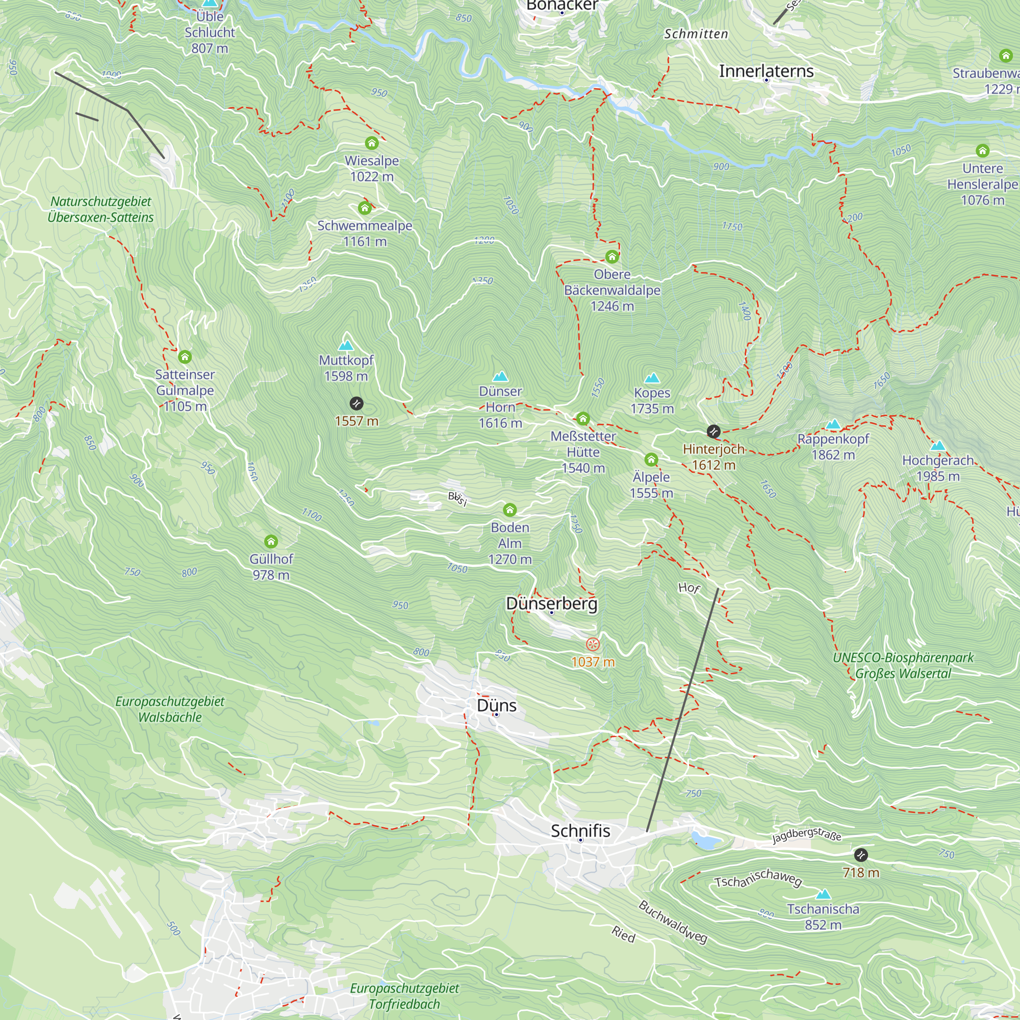 Boden Alm map