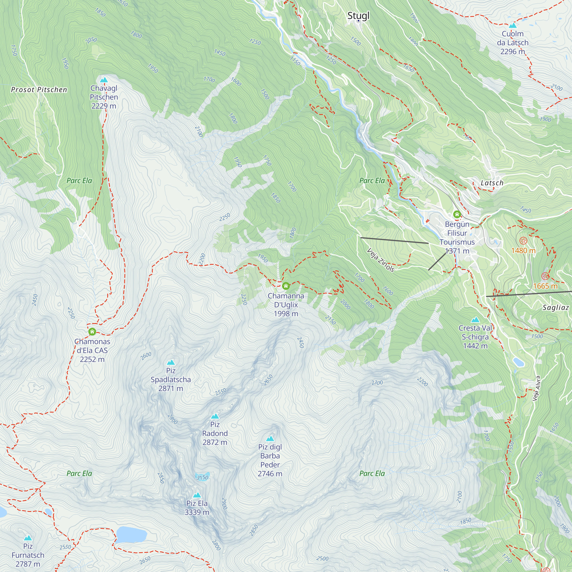 Chamanna D'Uglix map