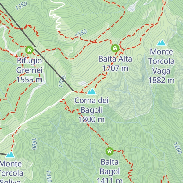 Map of Corna dei Bagoli