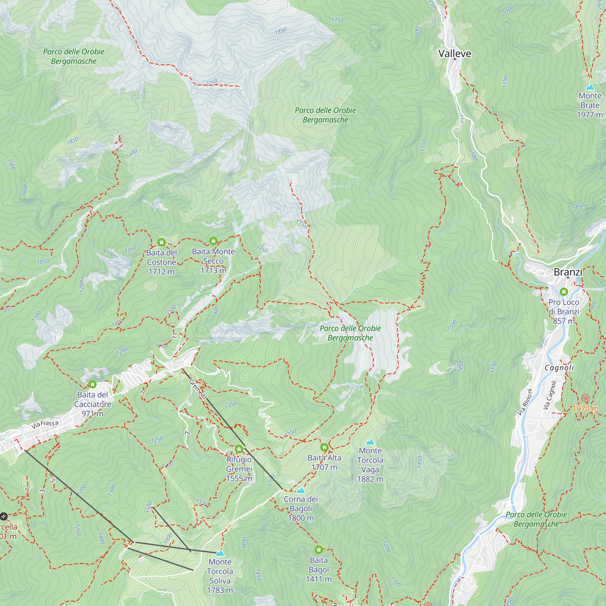 Baita di Monte Secco map