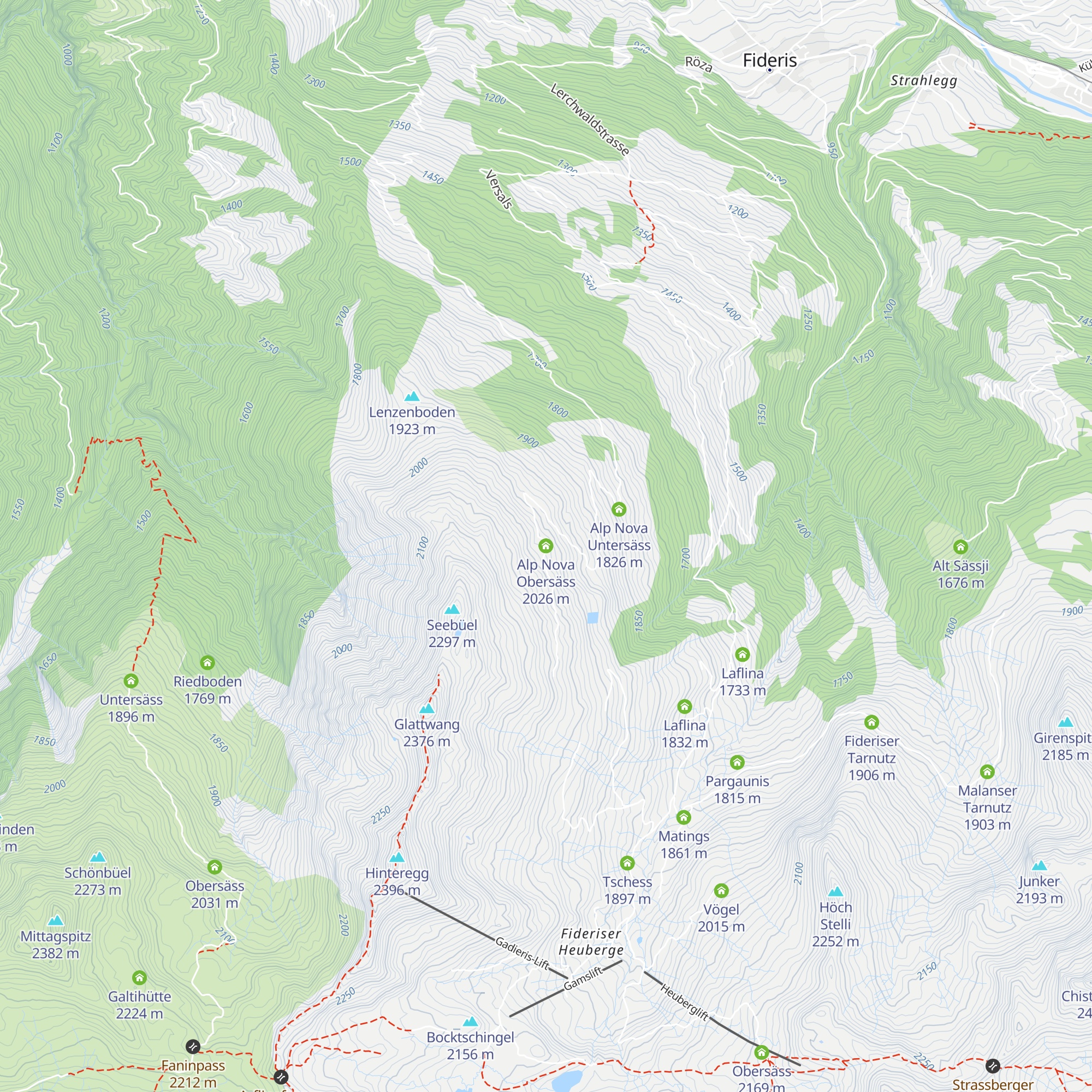 Alp Nova Obersäss map