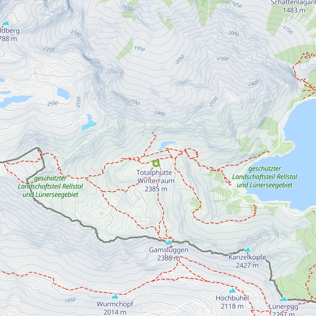 Totalalp hut map