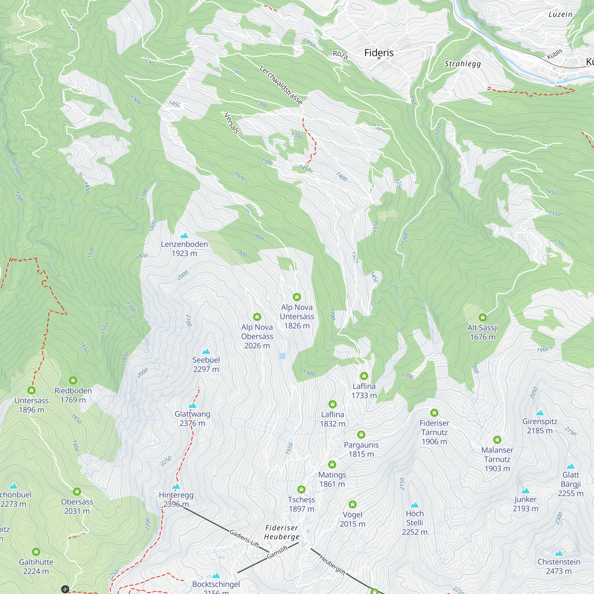 Alp Nova Untersäss map